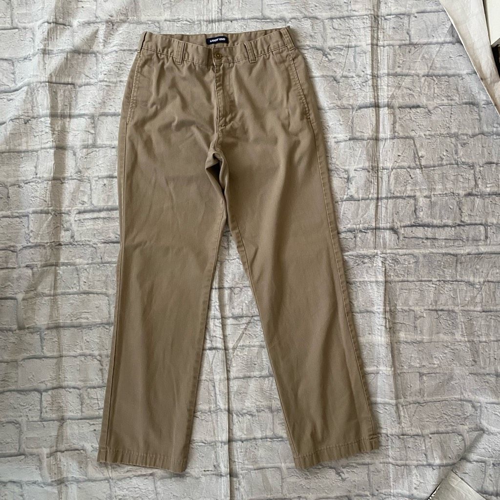 Lands' End Lands End men 30/30 cotton blend flat front tan chinos Size US 30 / EU 46 - 1 Thumbnail