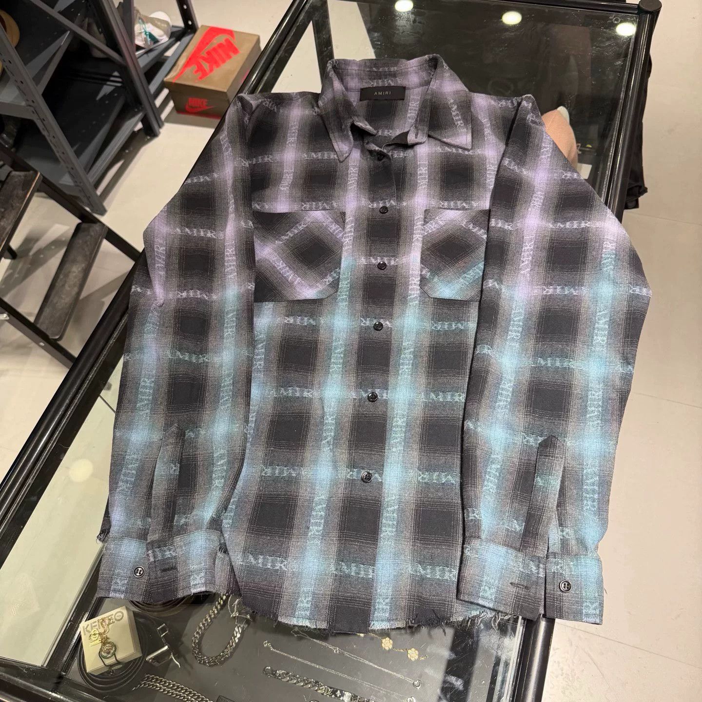 Amiri amiri green gradient flannel shirt Size US L / EU 52-54 / 3 - 1 Thumbnail