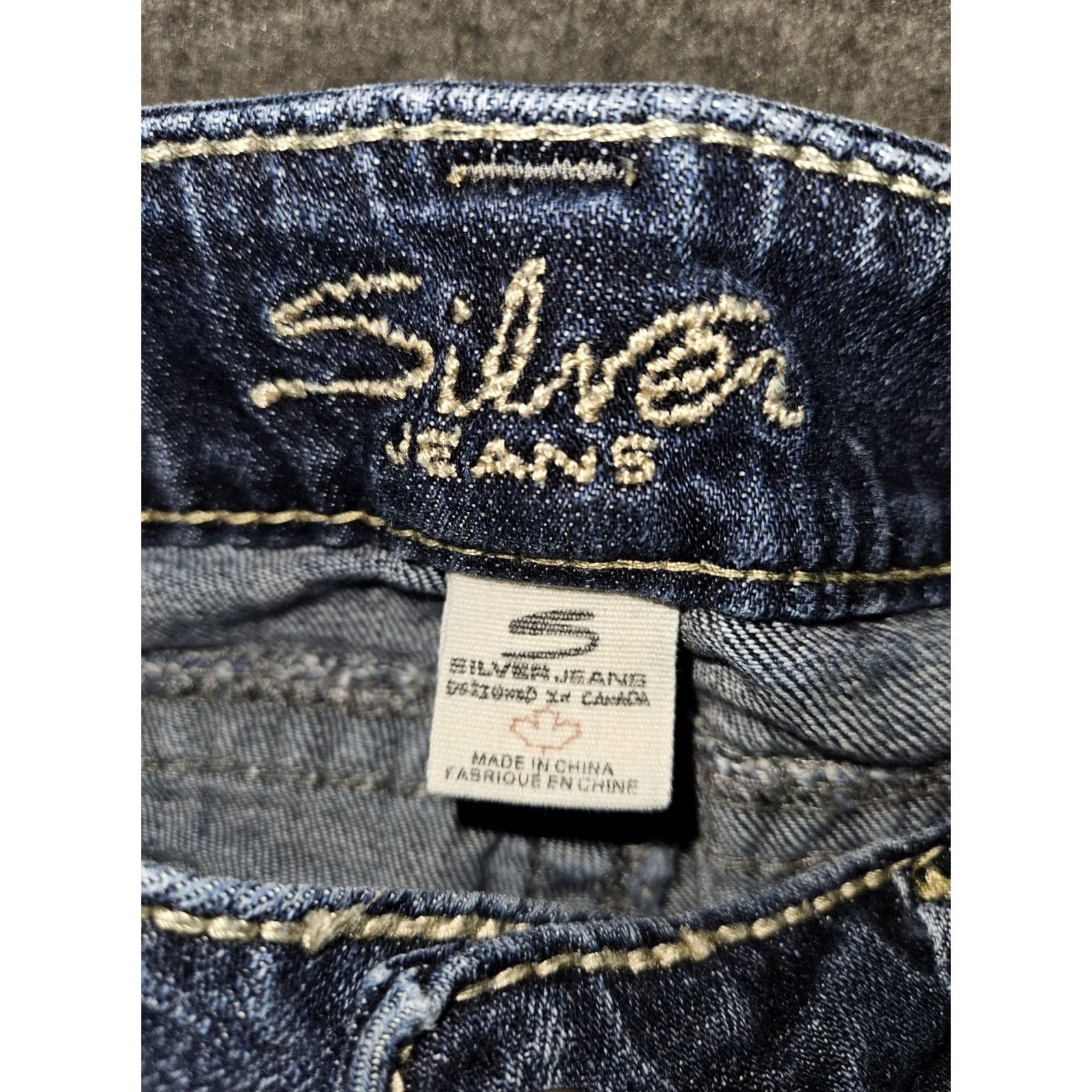 Vintage Silver McKenzie Capri Jeans Womens 30 Low Rise Blue Embroidered Flap Pockets Size 30" / US 8 / IT 44 - 2 Thumbnail