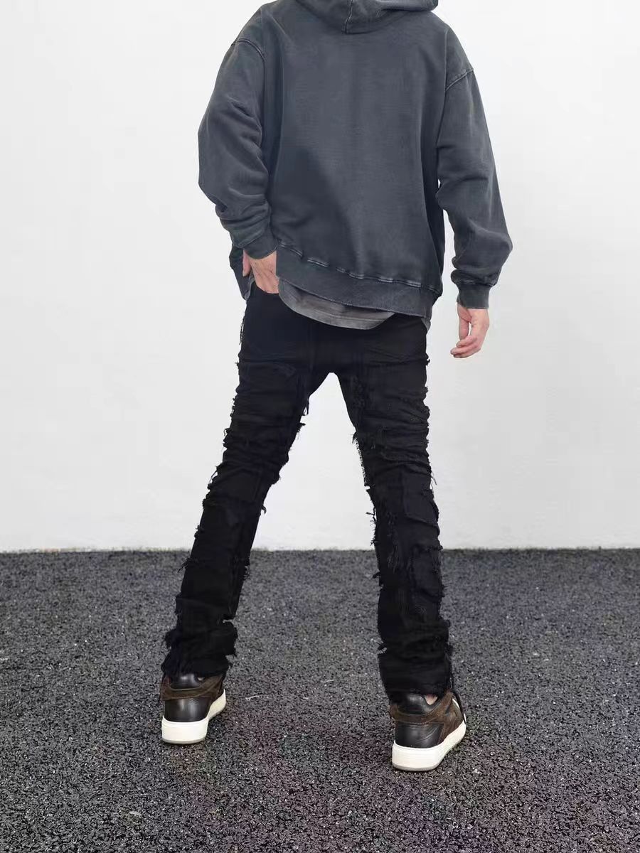 Jean × Vintage Vintage Street Punk Skateboarding Raw Black Jeans Size US 36 / EU 52 - 4 Thumbnail