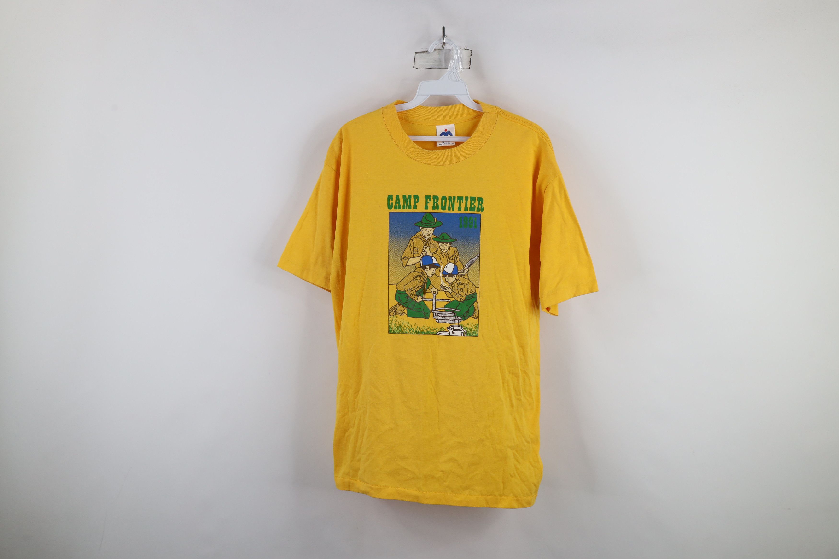 Vintage Vintage 90s America Camp Frontier Short Sleeve T-Shirt USA Size US XL / EU 56 / 4 - 1 Thumbnail