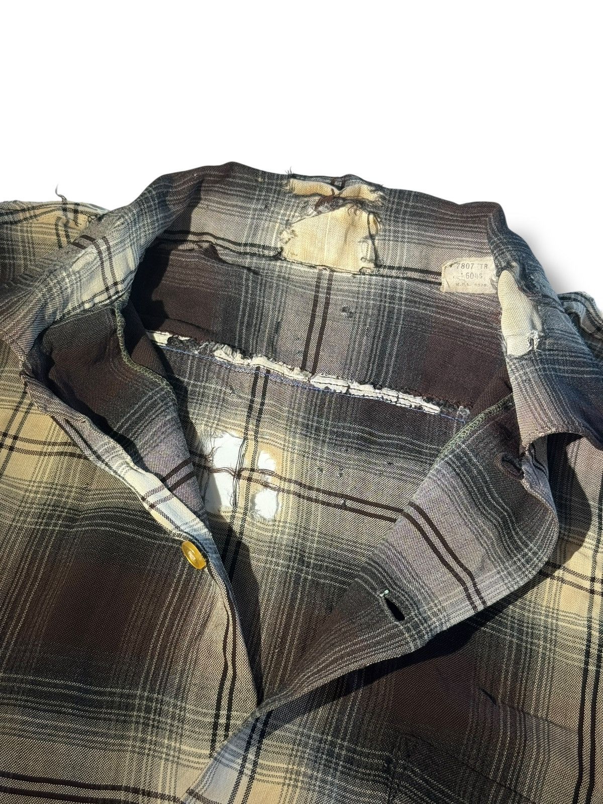 Other *RARE* VINTAGE 70s 80s RAYON COTTON FLANNEL SHIRT THRASHED Size US L / EU 52-54 / 3 - 7 Thumbnail