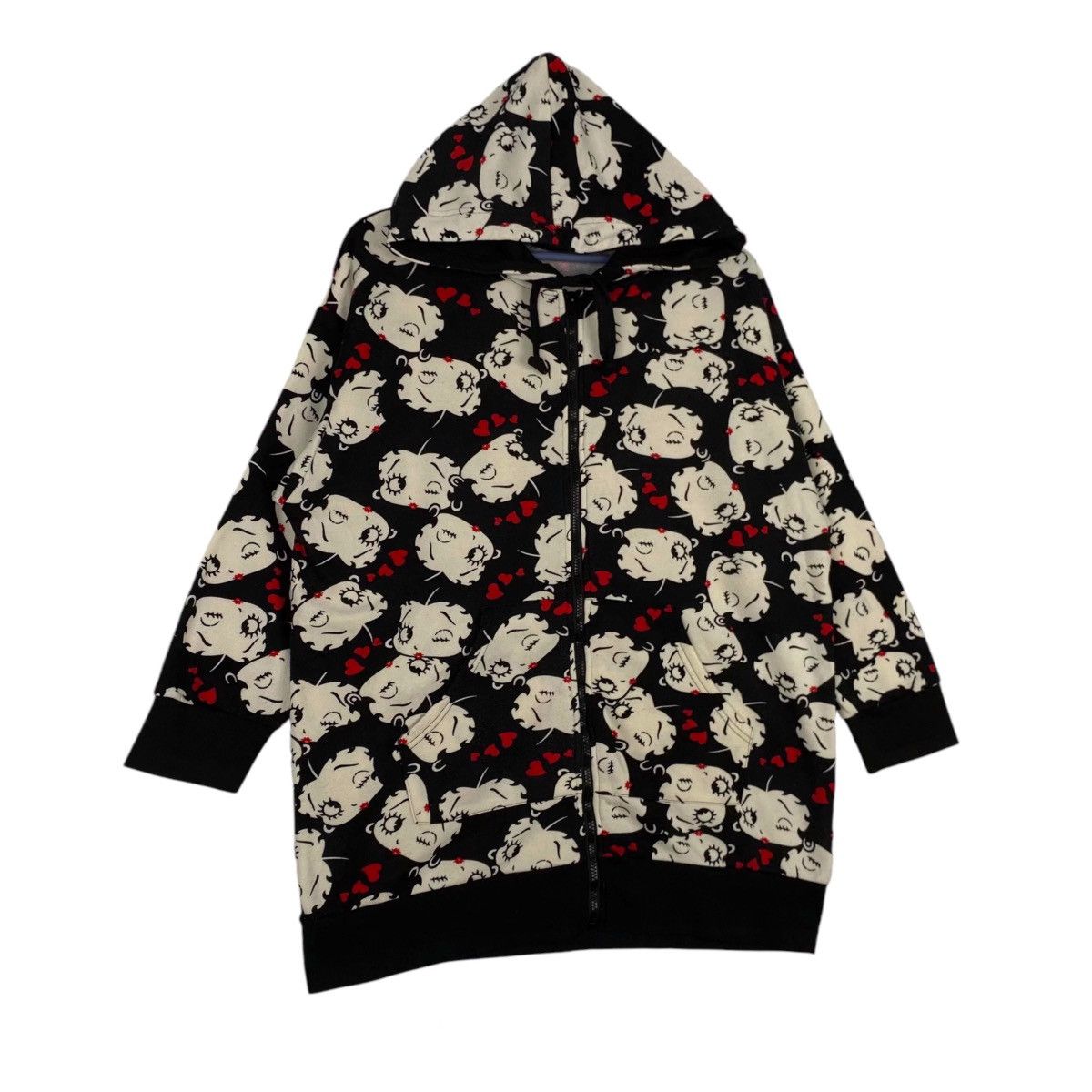 Vintage Vintage Betty Boop Hoodie All Printed White Black Pullover Size US XL / EU 56 / 4 - 3 Thumbnail