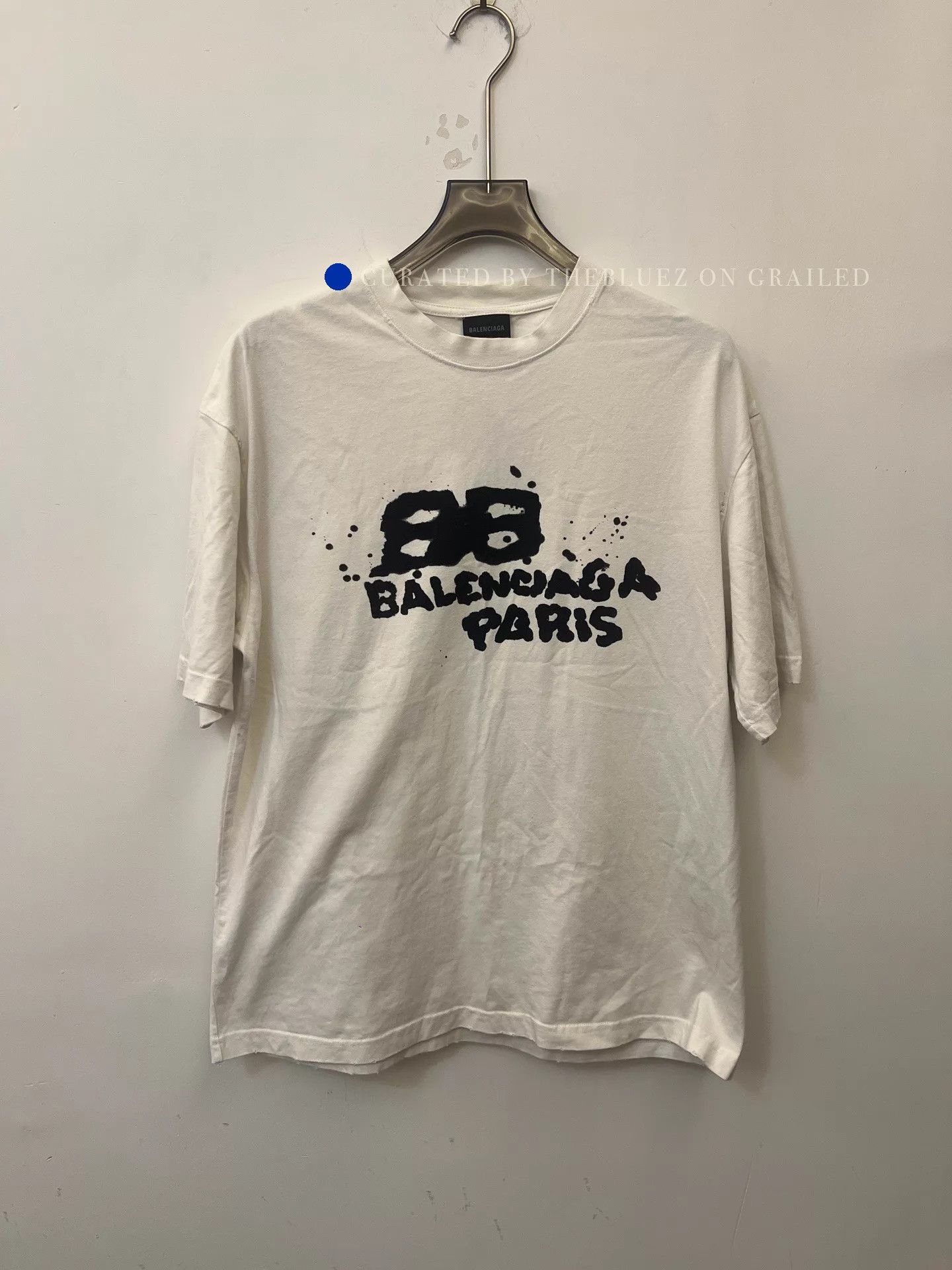 Balenciaga SS23 Regular Logo Print Crewneck Tee in White Size US S / EU 44-46 / 1 - 1 Thumbnail