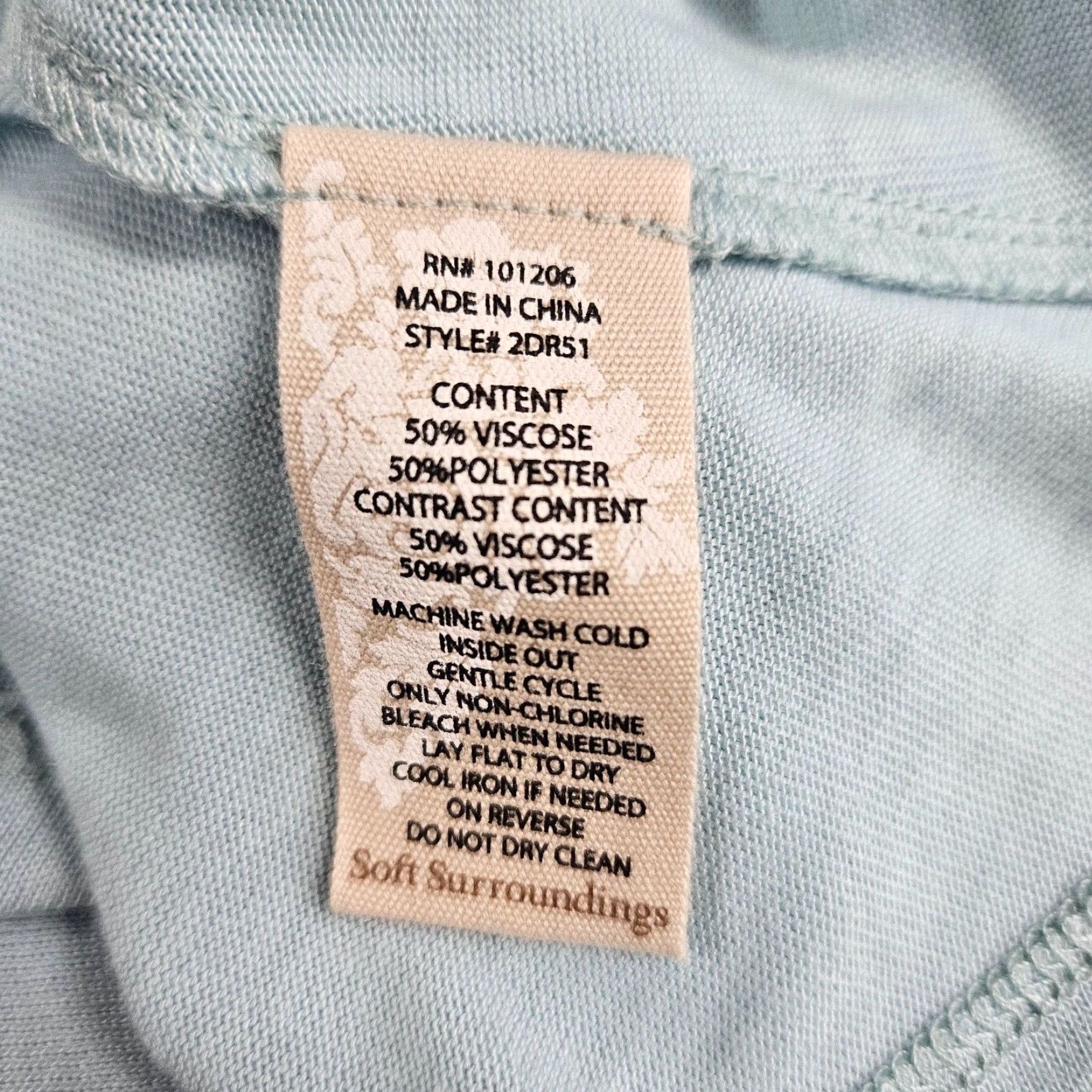 Soft Surroundings Soft Surroundings Blouse Womens Oleander Top L Solid Teal 3/4 Sleeve V-Neck Pullover Tunic Dressy Womens Size L / US 10 / IT 46 - 5 Thumbnail