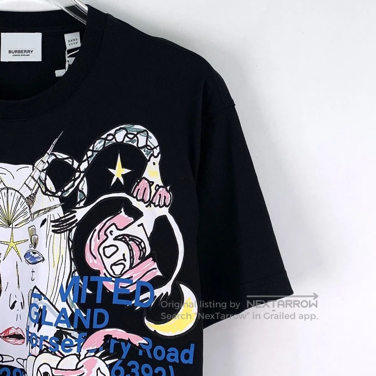 Burberry Black Graphic Print Short Sleeve T. Size US XXS / EU 40 - 3 Thumbnail