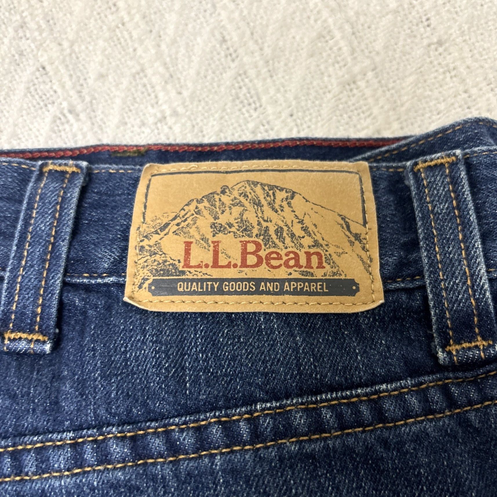 Vintage VINTAGE L.L. Bean Jeans Mens 40x29 Denim Blue Green Flannel Lined Classic Fit Workwear 90s Straight Medium Denim Mens Size US 40 / EU 56 - 4 Thumbnail