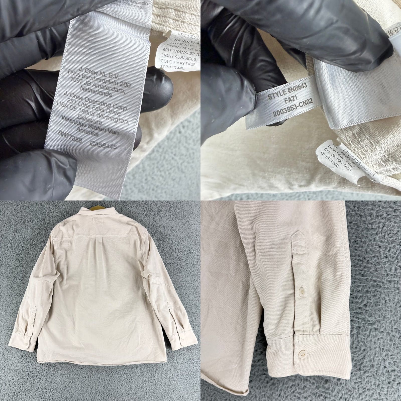 Madewell Madewell Button-Up Shirt Mens 3X Ivory Twill Long Sleeve Button-Down Casual Workwear, Heavyweight, Pockets, Relaxed Fit, Big & Tall Size US XXL / EU 58 / 5 - 9 Thumbnail