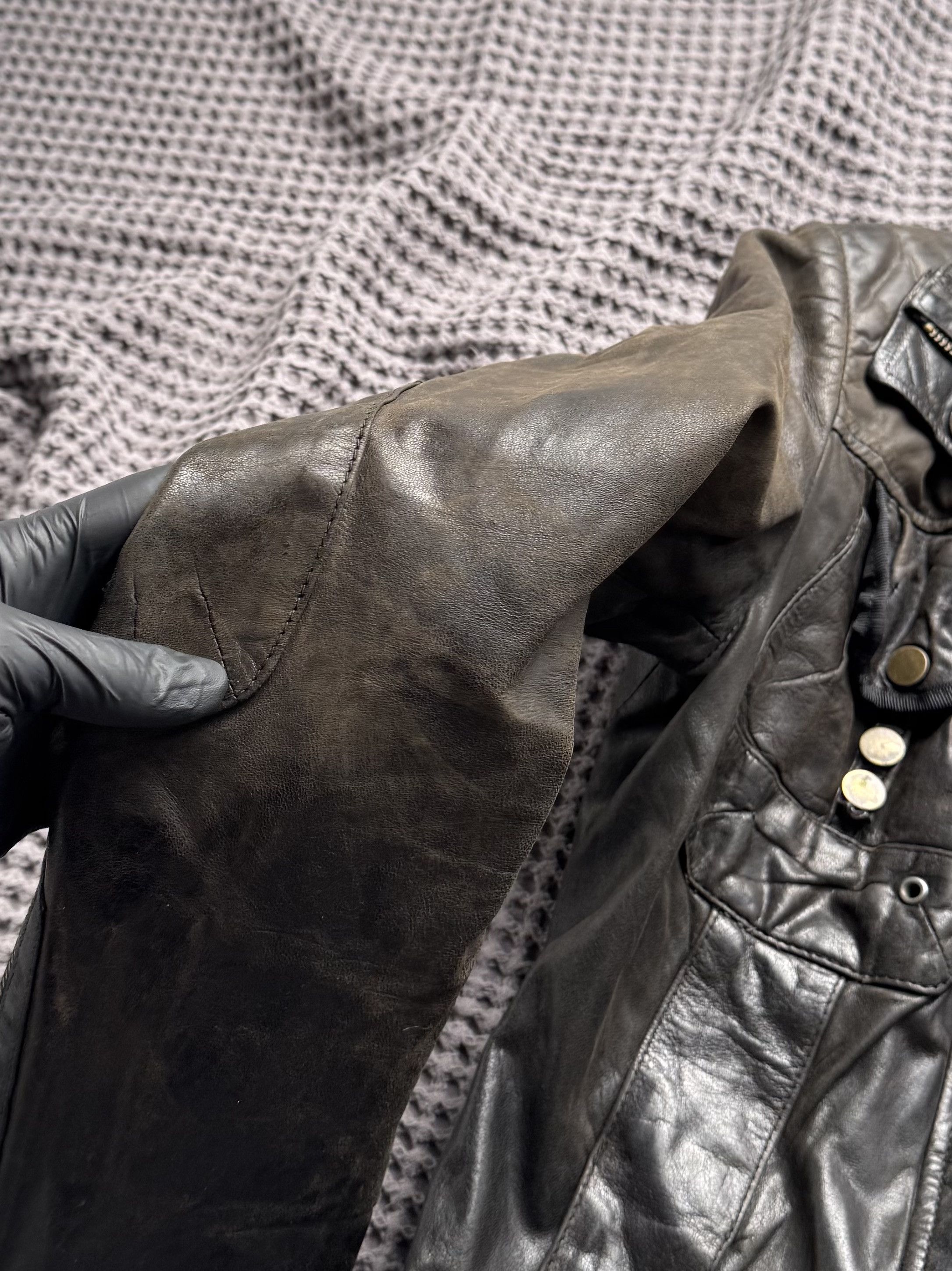 Vintage Vintage Brown Leather Jacket Military Style Zip Coat Size S / US 4 / IT 40 - 5 Thumbnail