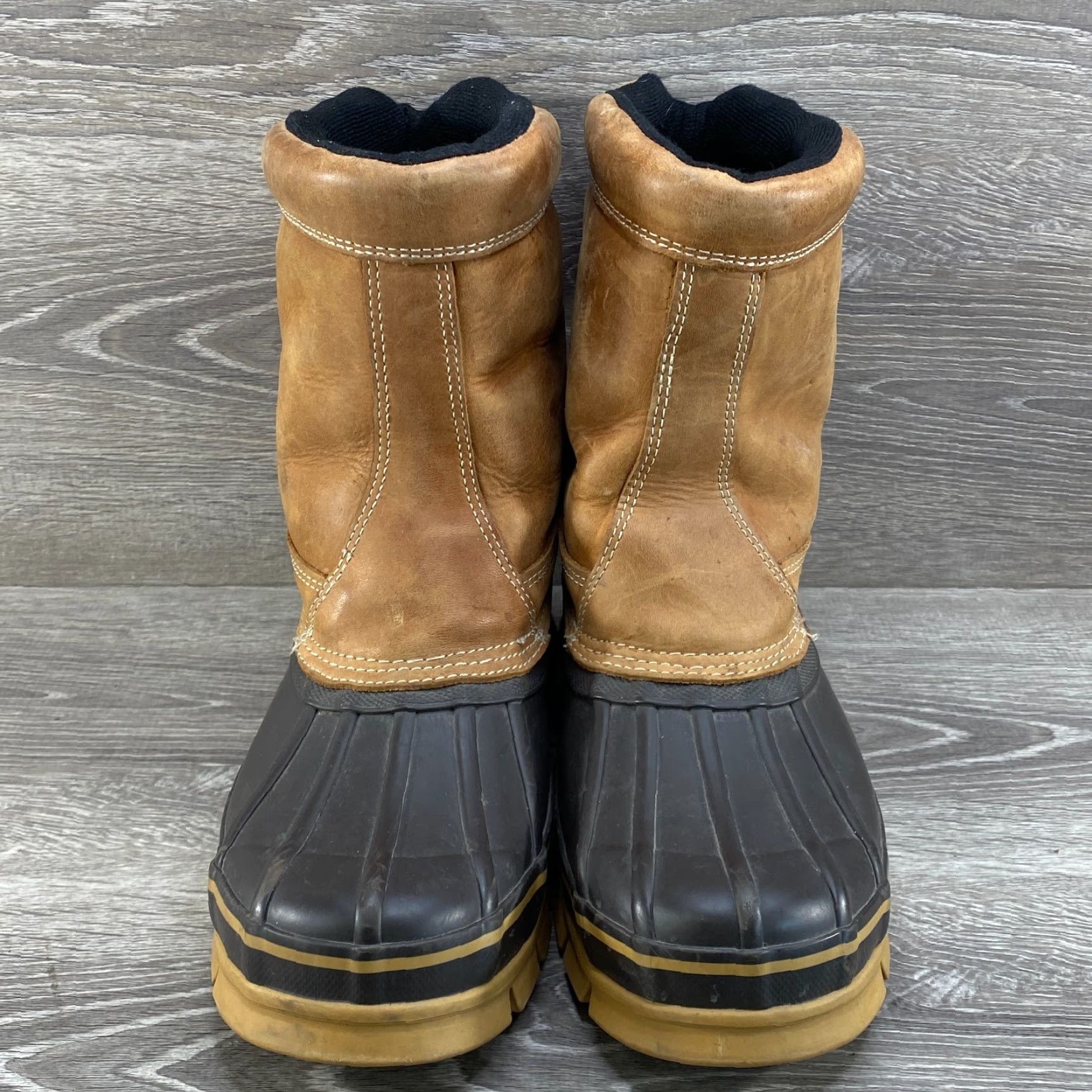 Eddie Bauer VINTAGE Eddie Bauer Mens 11 Brown Leather Insulated Waterproof Winter Duck Rubber Boots - Steel Shank Size US 11 / EU 44 - 4 Thumbnail