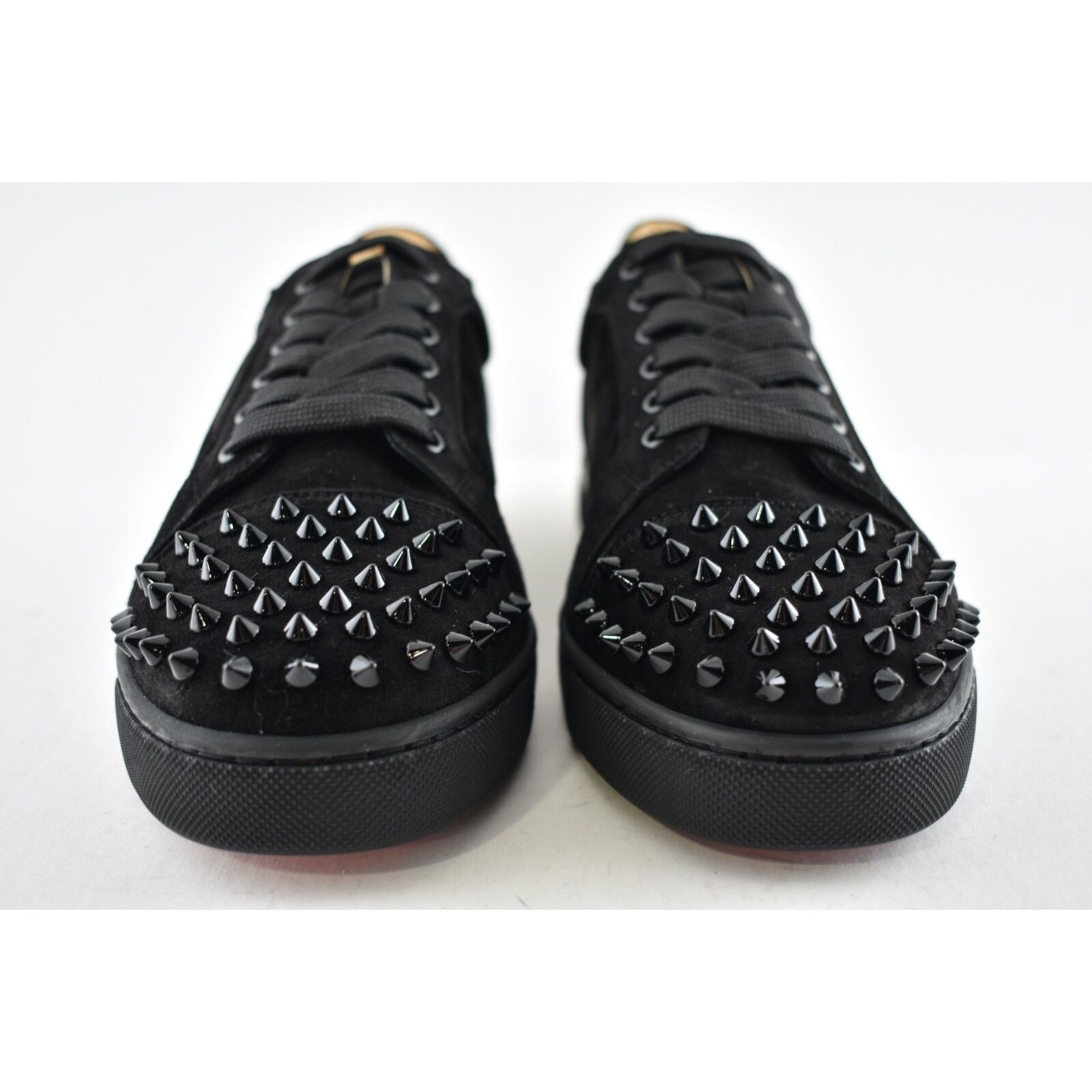 Christian Louboutin Vieira Spikes Flat Black Suede Lace Up Low Top Sneaker 40.5 Size US 10.5 / IT 40.5 - 5 Thumbnail