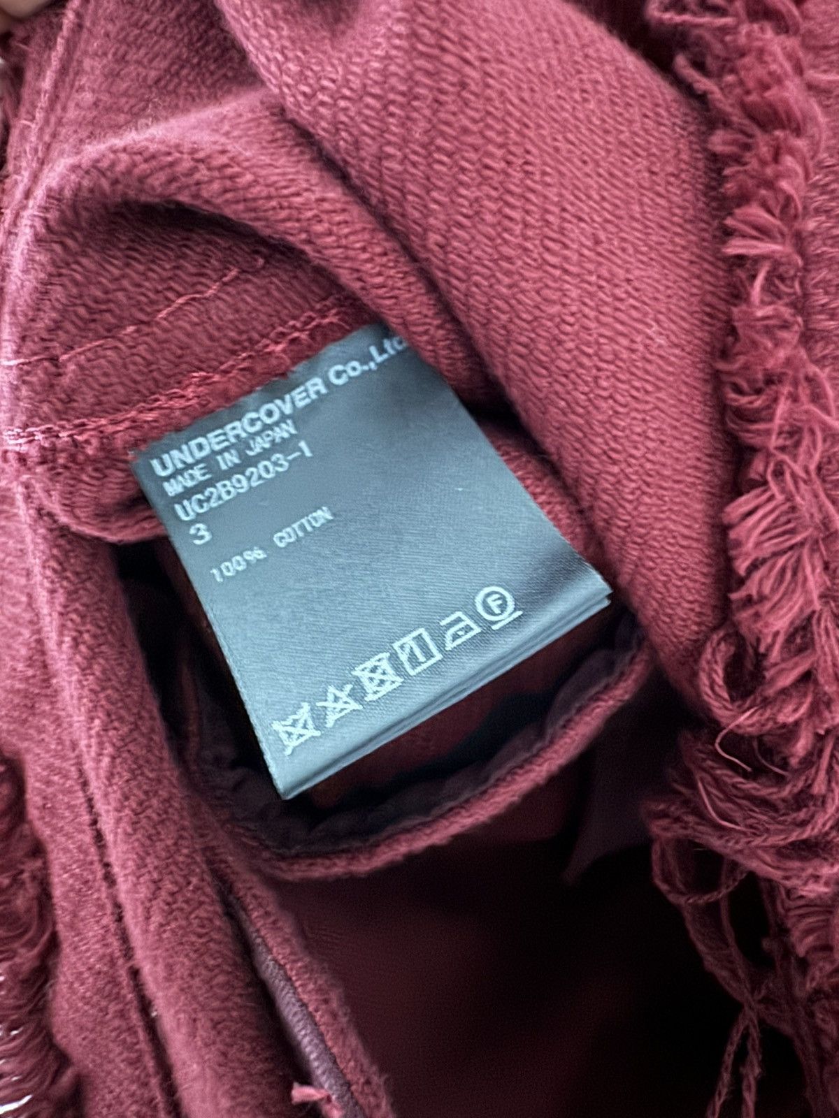 Undercover Undercover distressed hem blouson (Wine) Size US L / EU 52-54 / 3 - 7 Thumbnail