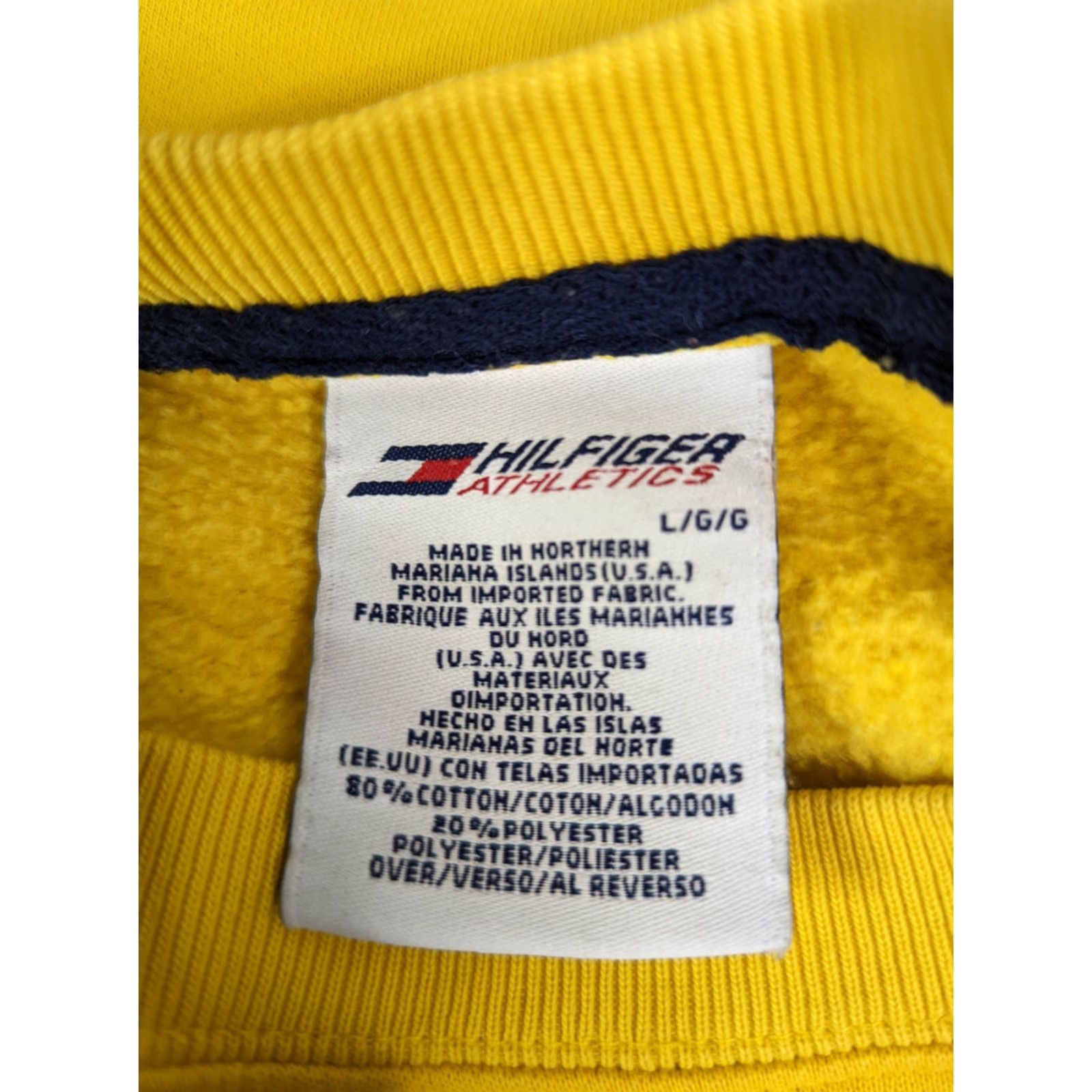 Tommy Hilfiger VINTAGE Tommy Hilfiger Sweatshirt Crew Neck Yellow Flag Logo 90s 00s Sz L Unisex Adults Shirts Pullover Mens Womens Size US L / EU 52-54 / 3 - 2 Thumbnail
