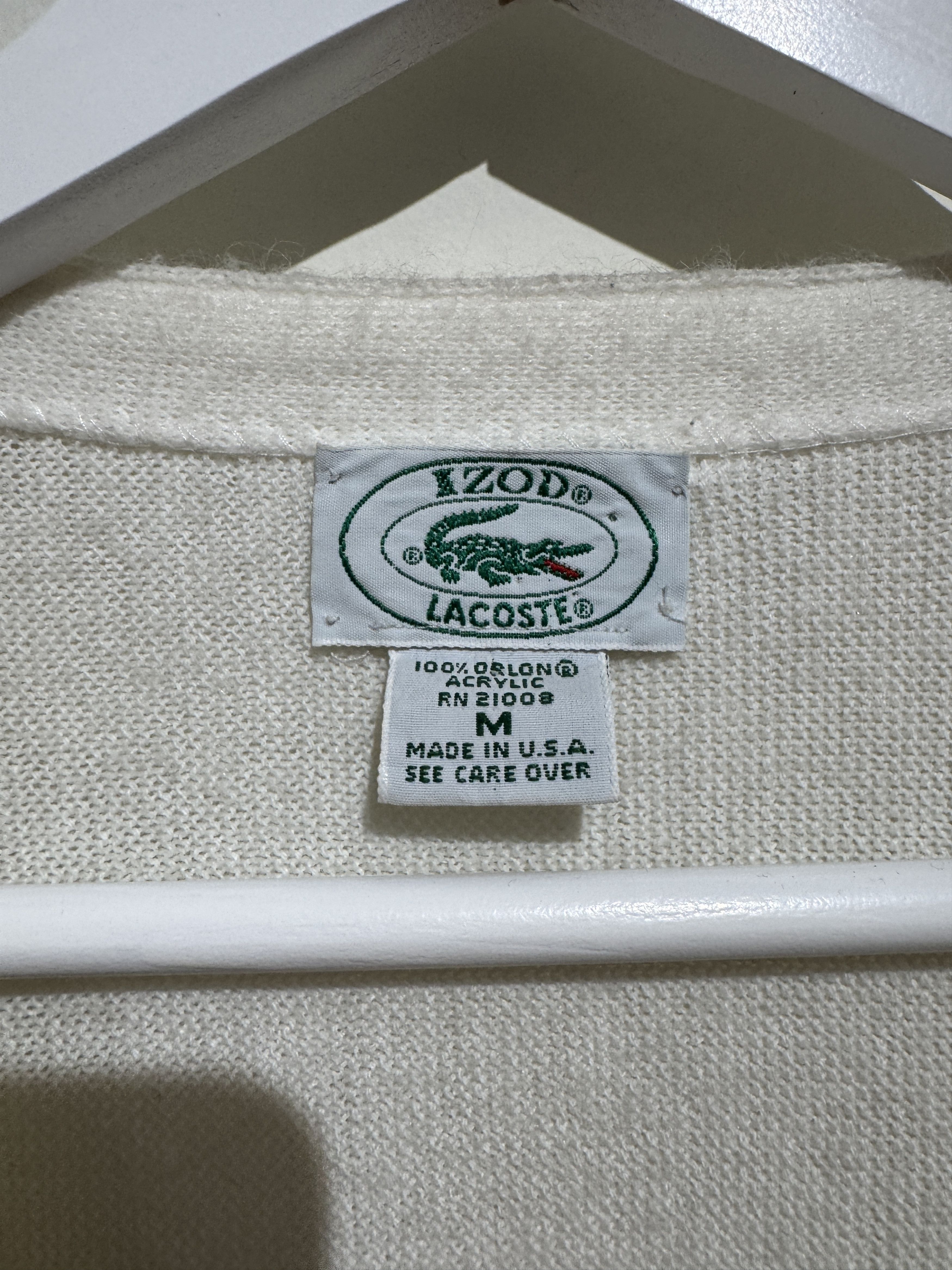 Lacoste Vintage IZOD Lacoste Cardigan – Cream Knit, Made in USA Size US M / EU 48-50 / 2 - 3 Thumbnail
