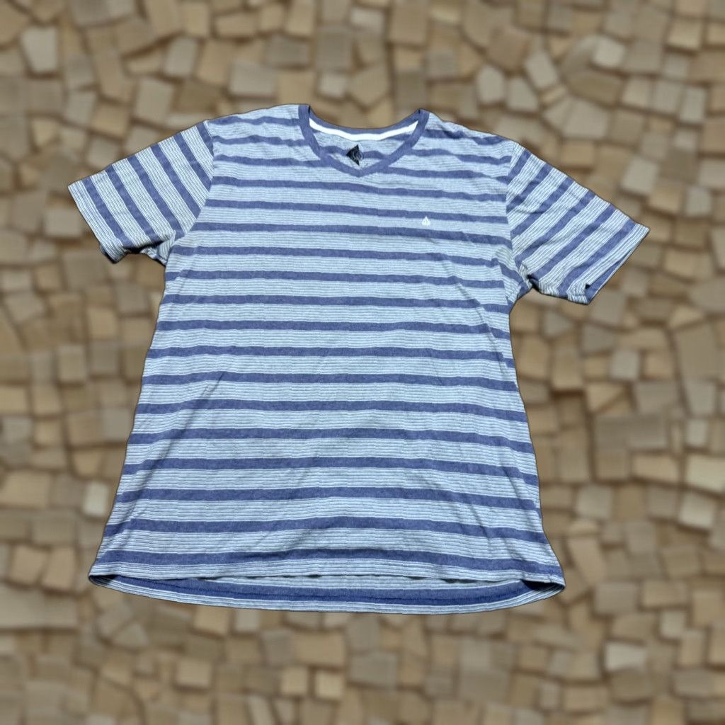 Element Element Shirt, Mens, Size Large, Striped, Short Sleeve Shirt, Purple White Grey, Shirt, Casual, Brand Element Size L / US 10 / IT 46 - 1 Thumbnail