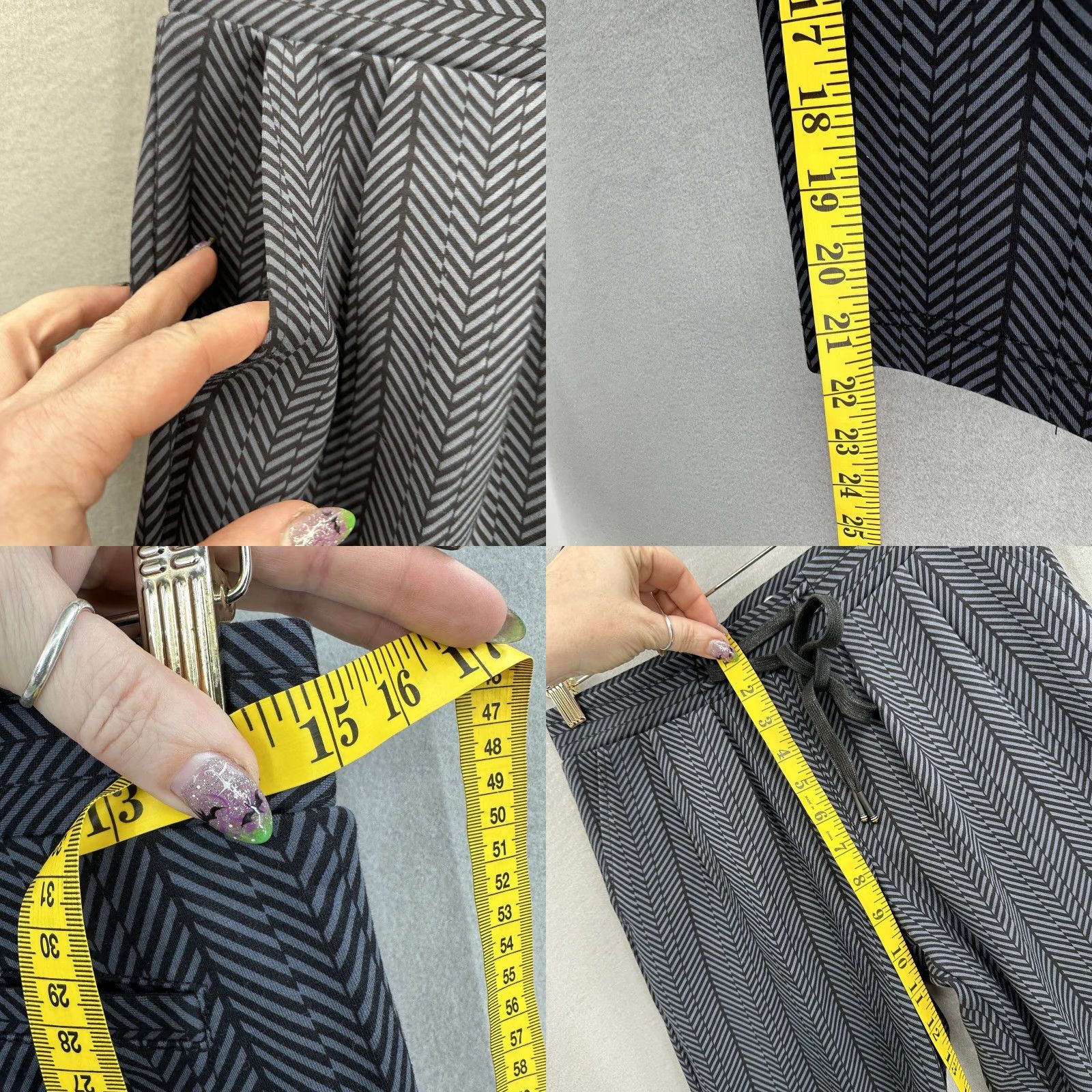 Vintage Betabrand Pants Womens Petite Small Jogger Herringbone Pockets Quiet Lux Pull On Gray PS Tapered Front Flat Knit Size 28" / US 6 / IT 42 - 8 Thumbnail