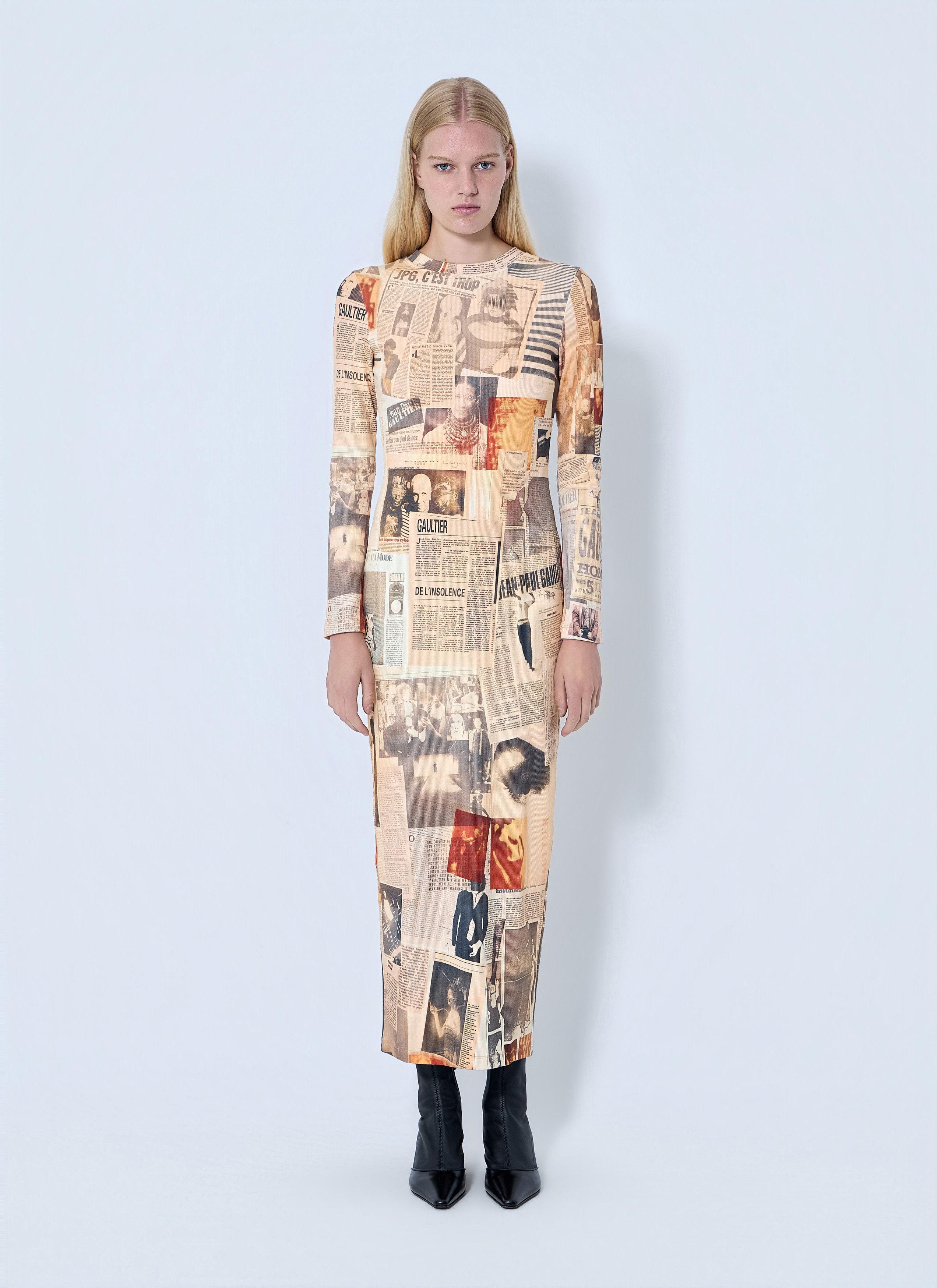 Jean Paul Gaultier Journal Printed Long Dress Size M / US 6-8 / IT 42-44 - 1 Thumbnail