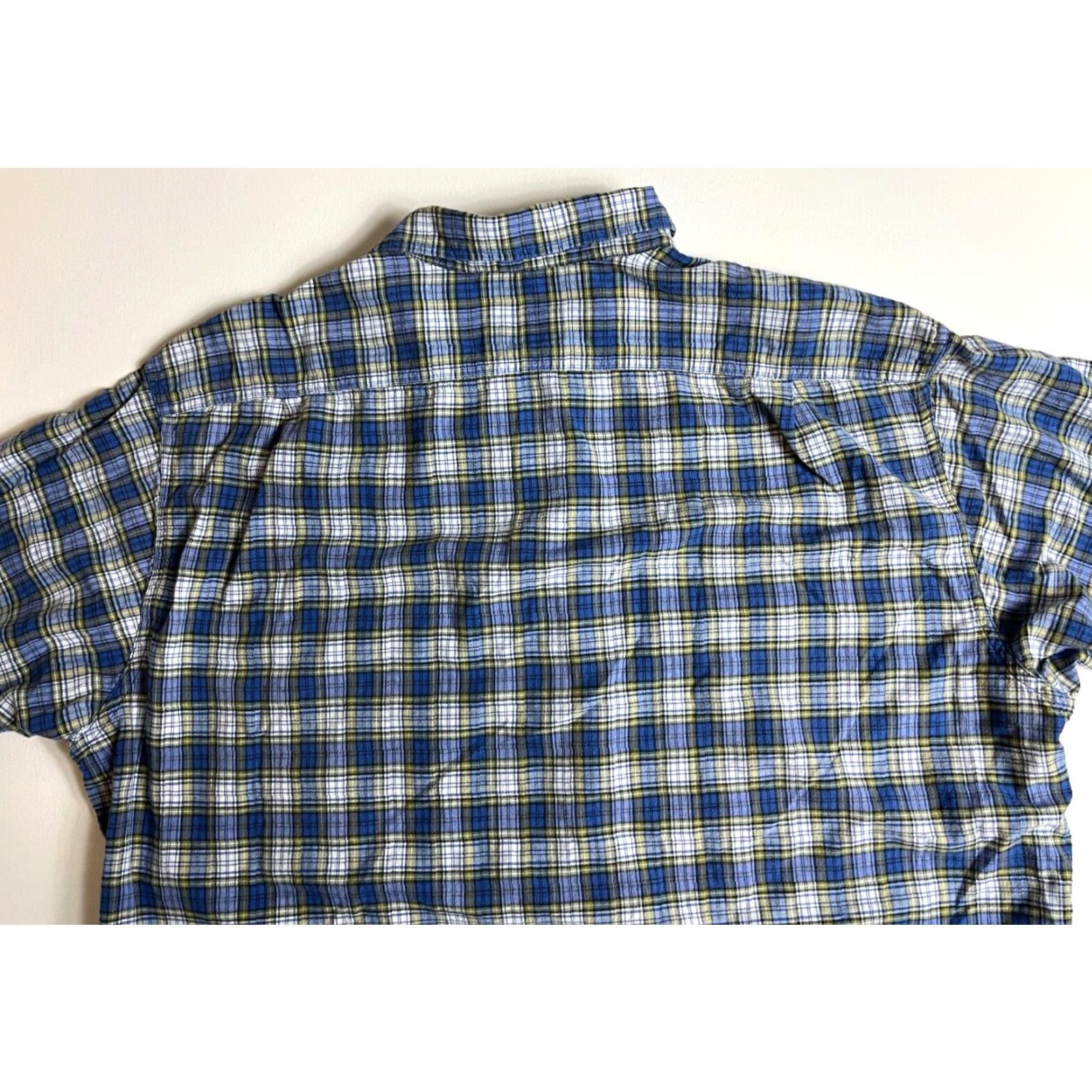 Polo Ralph Lauren VINTAGE Polo Jeans Co. Ralph Lauren Short Sleeve Button-Up Shirt Plaid Sz L Men's Button-Up Old School 90s Retro Blue Cotton Polo Ralph Lauren Shirt Size US L / EU 52-54 / 3 - 6 Thumbnail