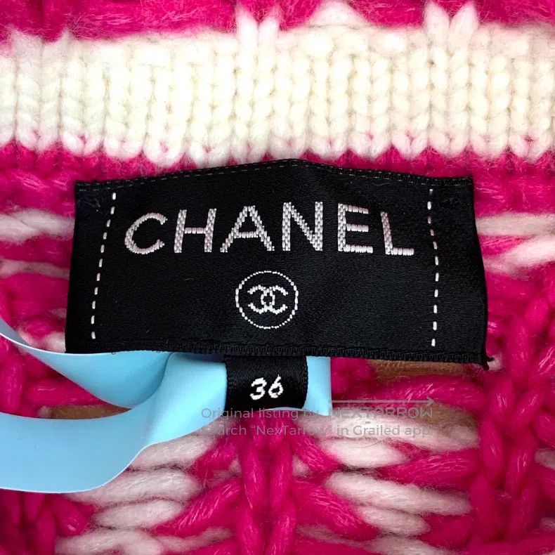 Chanel Chanel Colour block knitted love cashmere tassel hooded lo Size XS / US 0-2 / IT 36-38 - 6 Thumbnail