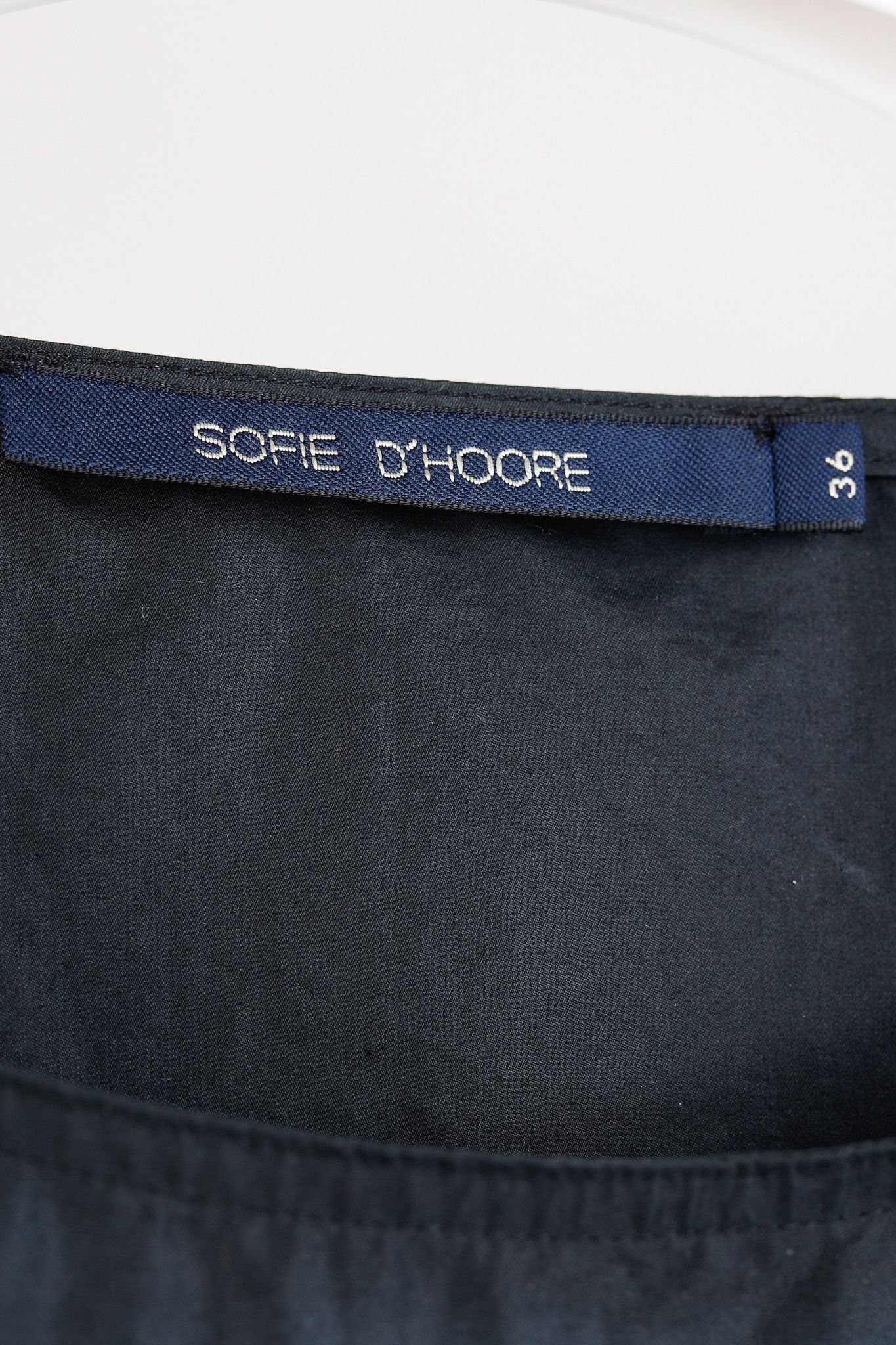 SOFIE D'HOORE Sofie D'Hoore Drop Shoulder Navy Cotton Dress Size S / US 4 / IT 40 - 4 Thumbnail