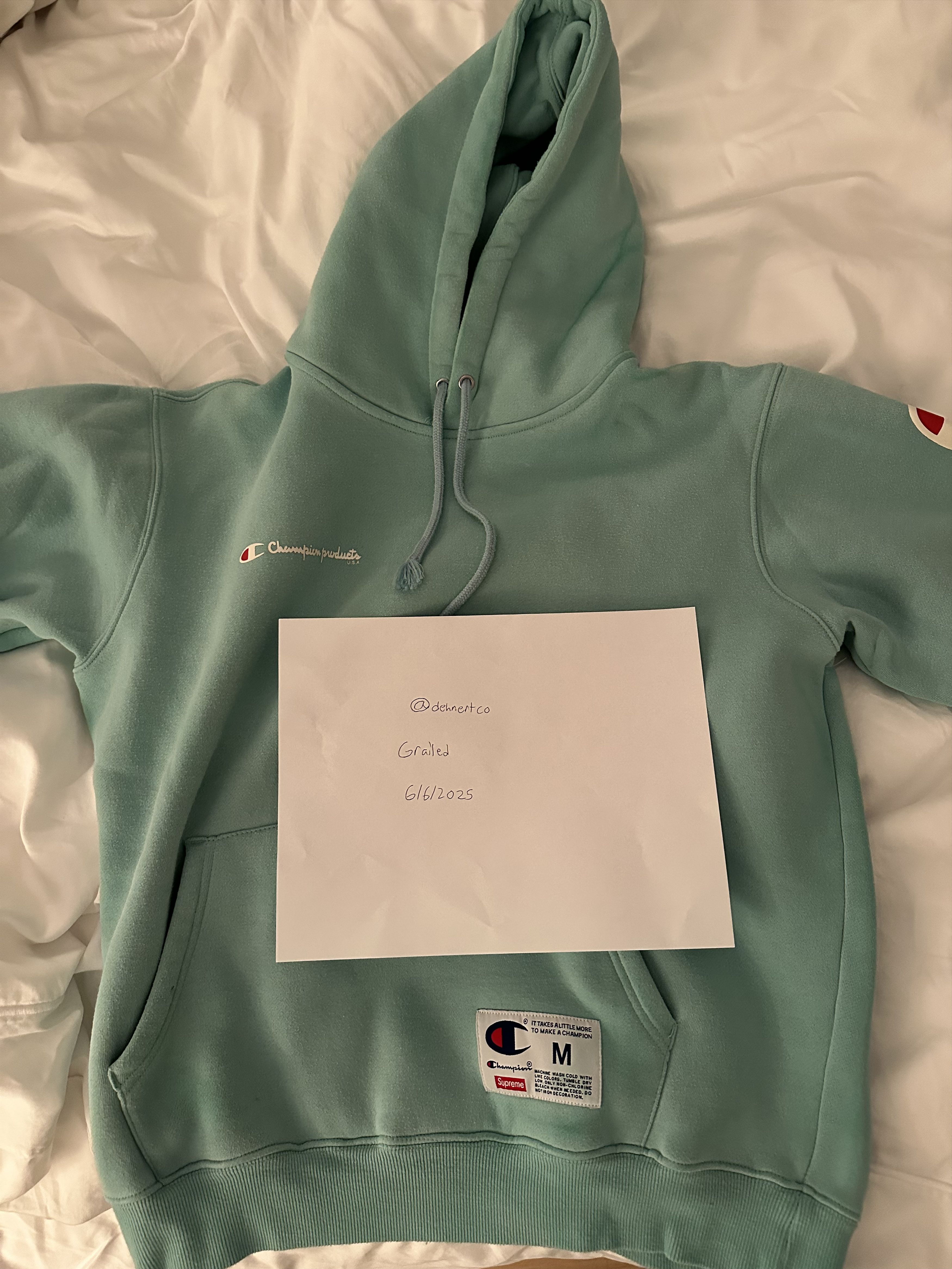 Champion × Supreme Supreme Champion Hooded Sweatshirt Size US M / EU 48-50 / 2 - 7 Thumbnail