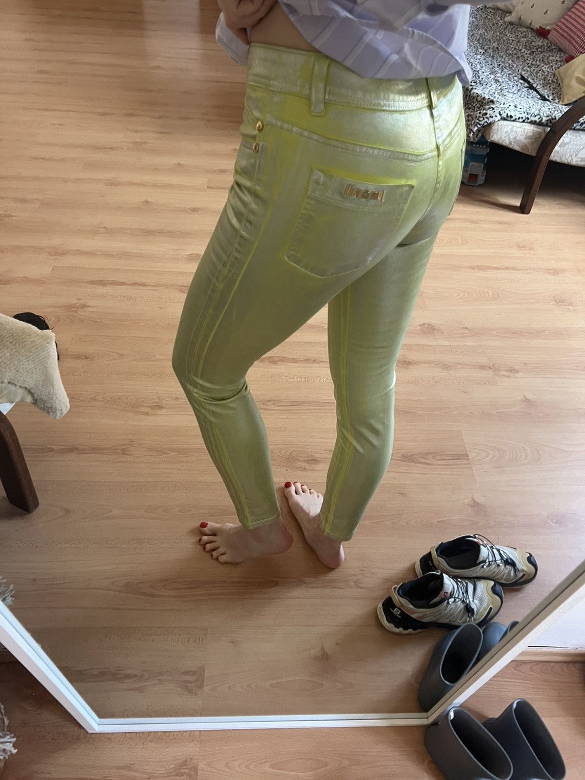 Just Cavalli Just Cavalli Neon Green Skinny Pants Size 27" / US 4 / IT 40 - 3 Thumbnail
