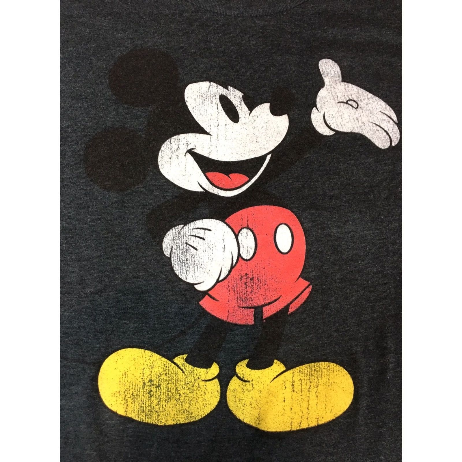 Disney Mickey Mouse Disney Classic Distressed Charcoal Gray T Shirt Sz S - EUC Size US S / EU 44-46 / 1 - 2 Thumbnail