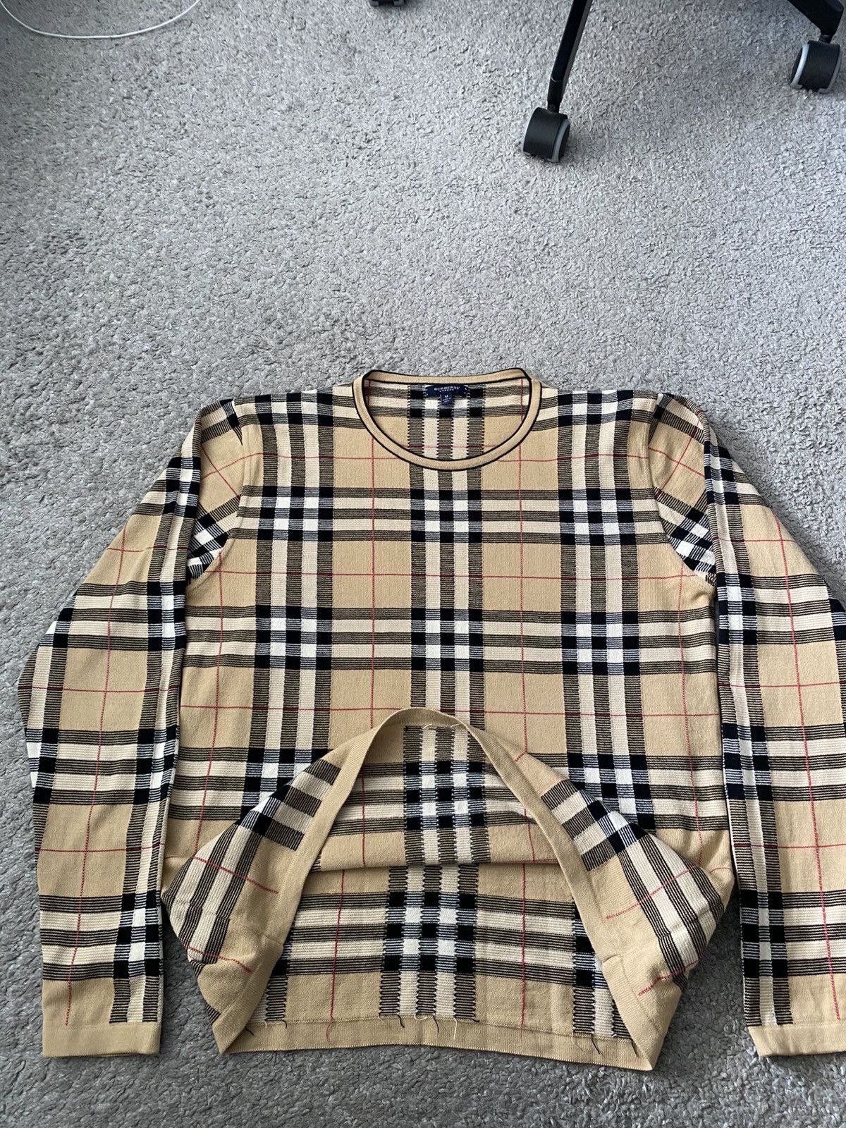 Burberry × Burberry Prorsum × Vintage Burberry London Vintage Nova Check Classic Woven Sweater y2k Size US M / EU 48-50 / 2 - 15 Thumbnail