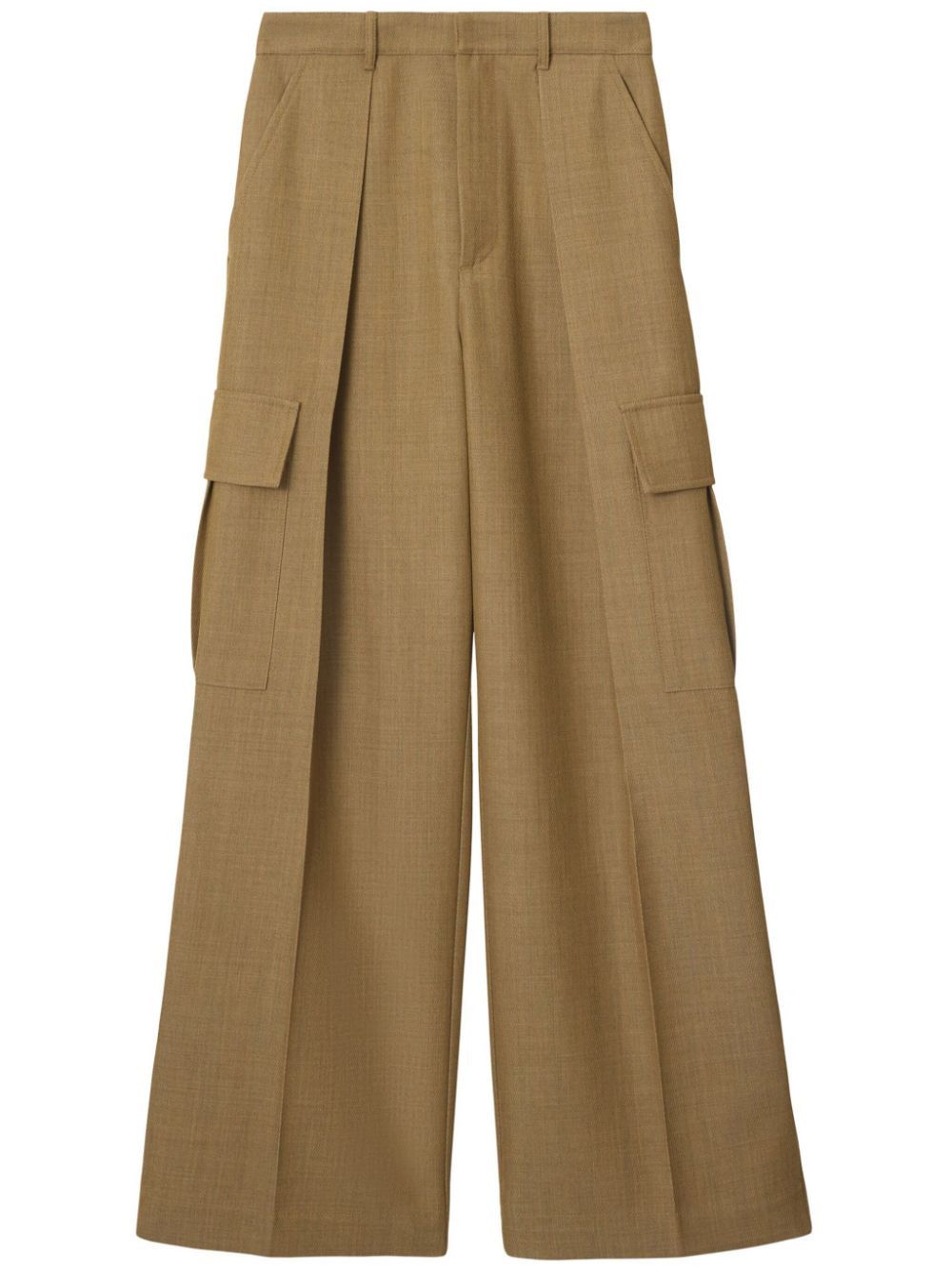 Burberry Wide-Leg Wool Cargo Trousers tag size 4 Women - USA Duties Paid