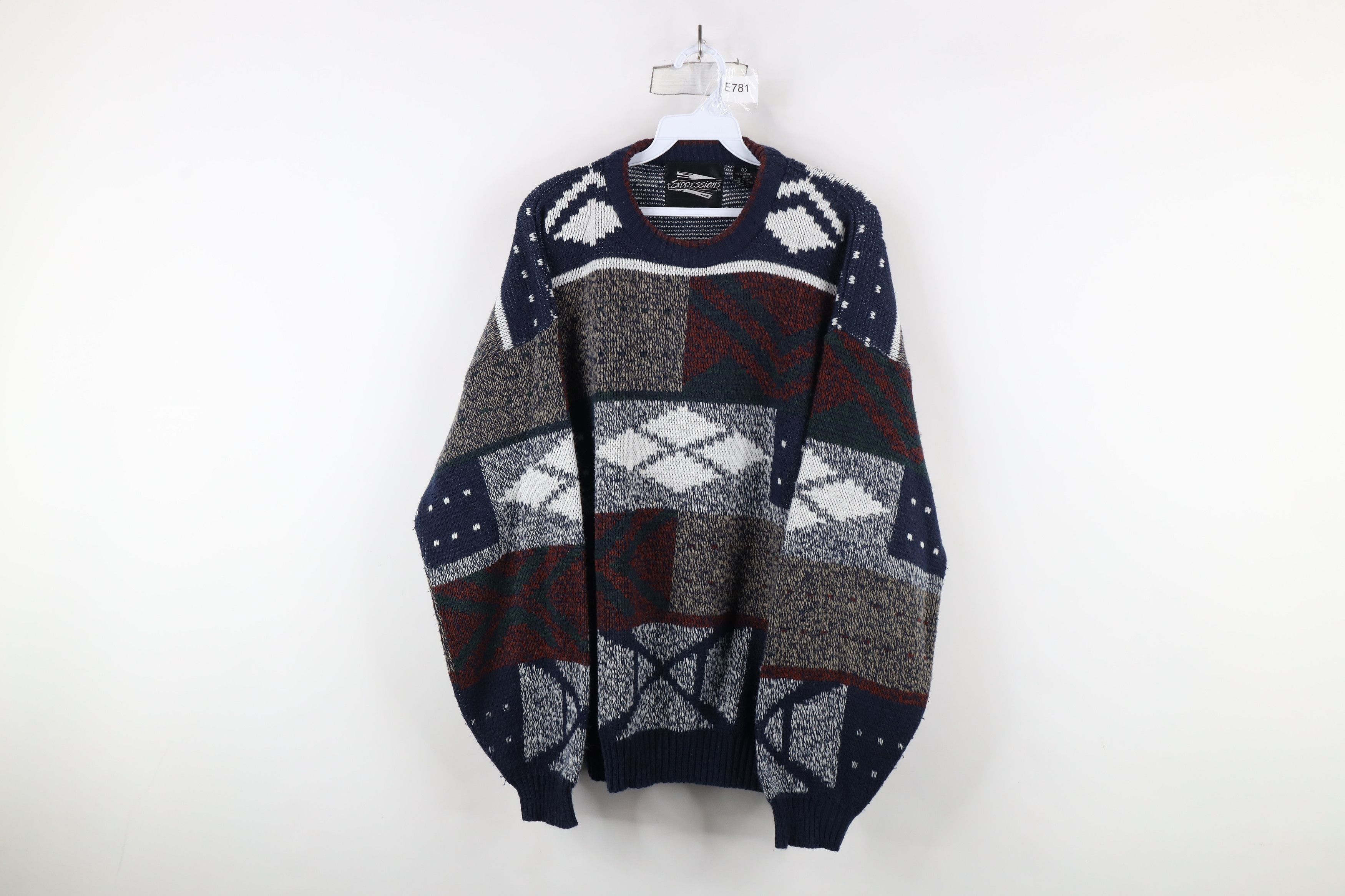 Vintage Vintage 90s Coogi Style Fair Isle Geometric Knit Sweater Size US L / EU 52-54 / 3 - 1 Thumbnail