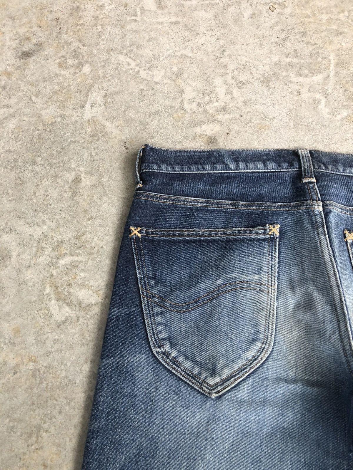 If Six Was Nine Japanese Lee Flared Jeans Distressed Denim Size US 33 - 19 Thumbnail