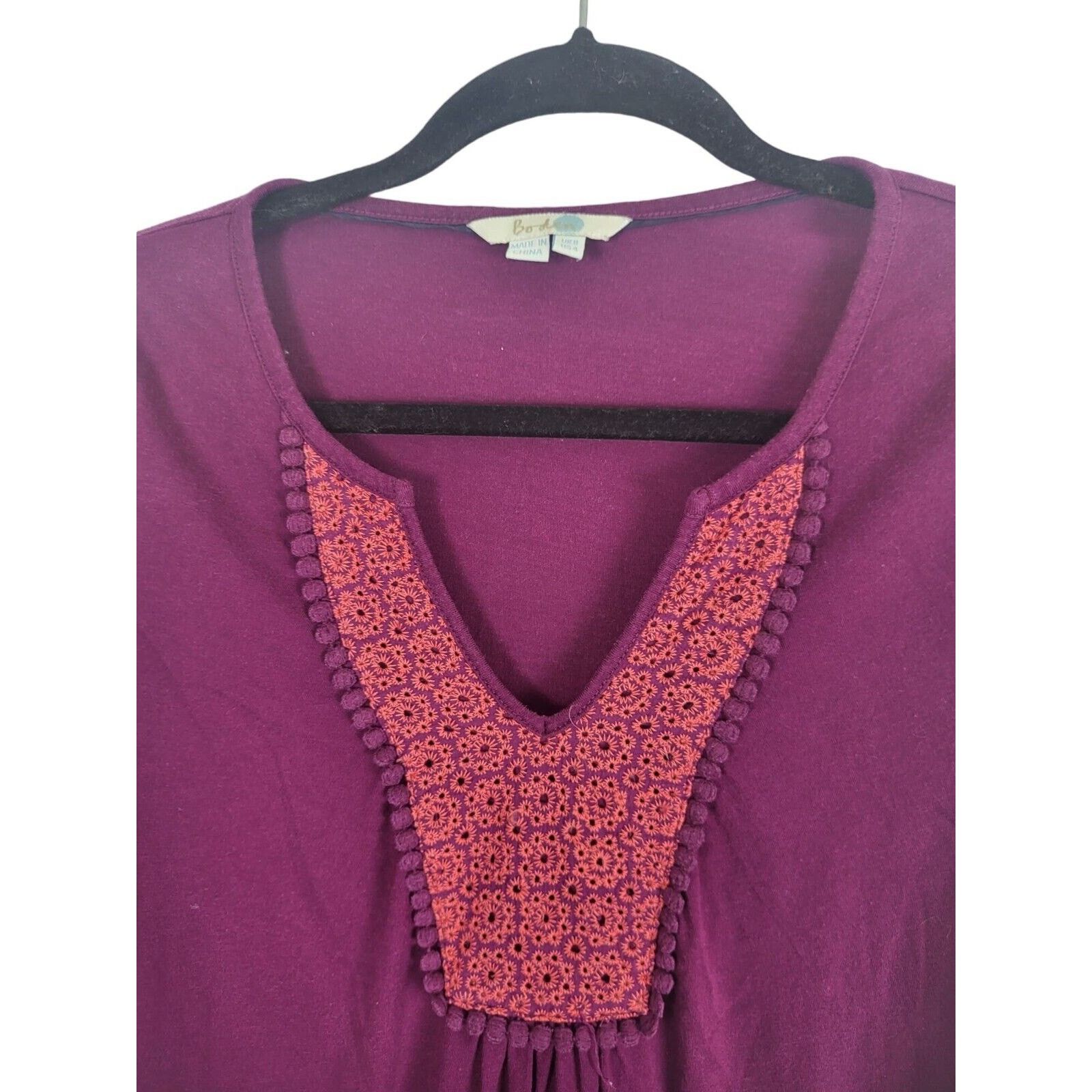 Boden Boden Long Sleeve Top 4 Womens Purple V Neck Pullover Size S / US 4 / IT 40 - 4 Thumbnail