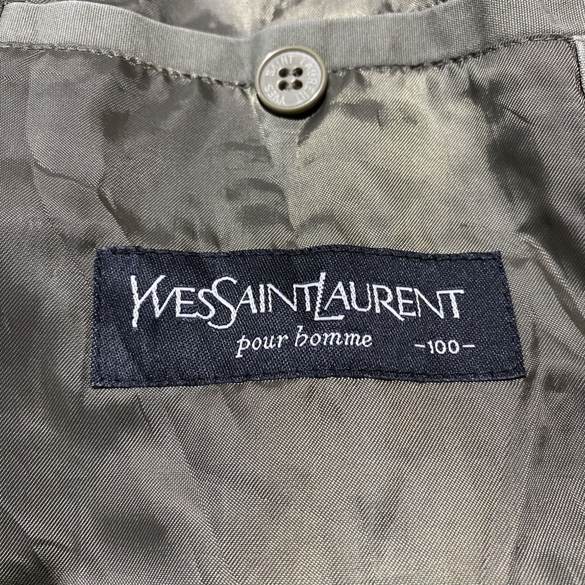 Yves Saint Laurent Vintage Yves Saint Laurent Big Logo Charcoal Jacket Size US L / EU 52-54 / 3 - 7 Thumbnail