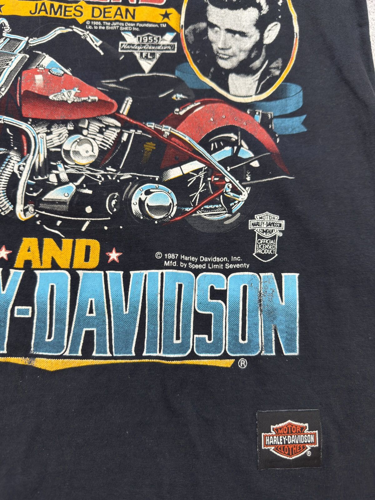 Harley Davidson Vintage 1987 Oneita Harley Davidson x James Dean T-Shirt L Size US L / EU 52-54 / 3 - 4 Thumbnail
