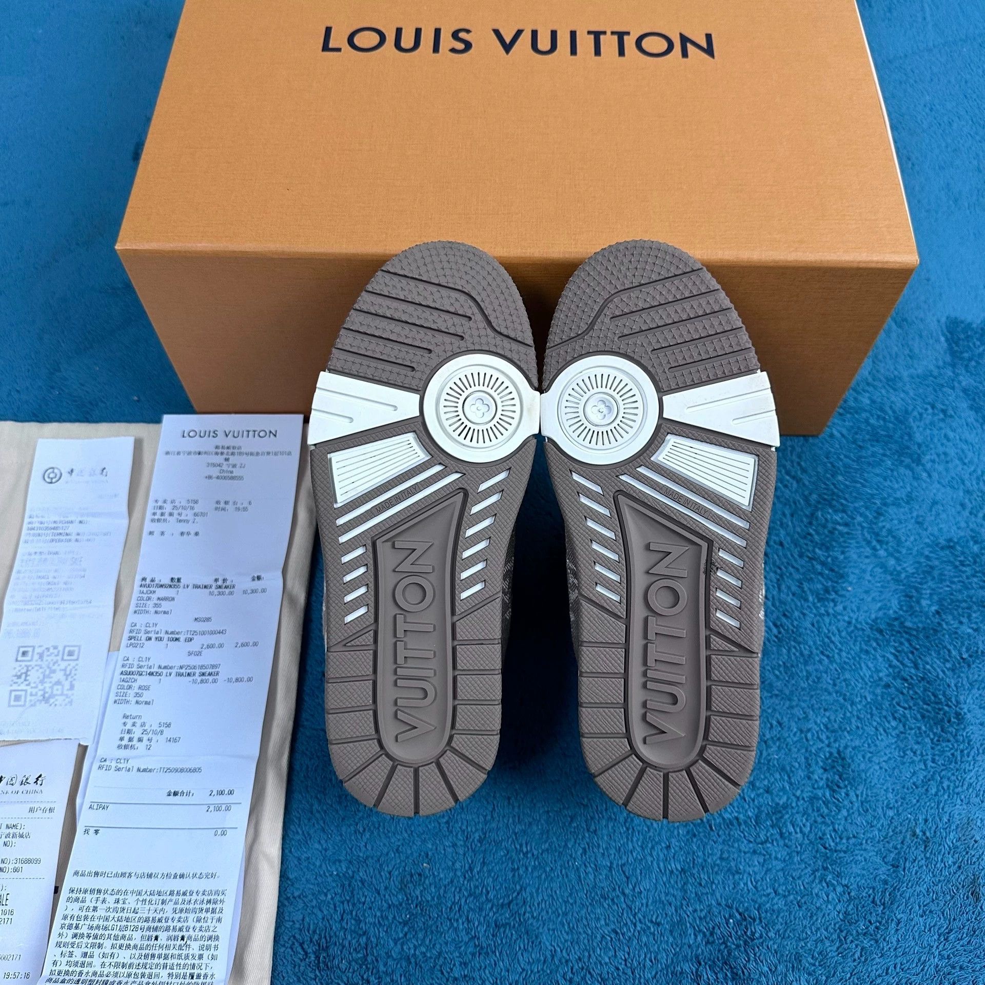 Louis Vuitton LV New Cowhide Leather Low Top Trainer Tan Size US 5 / IT 35 - 5 Thumbnail