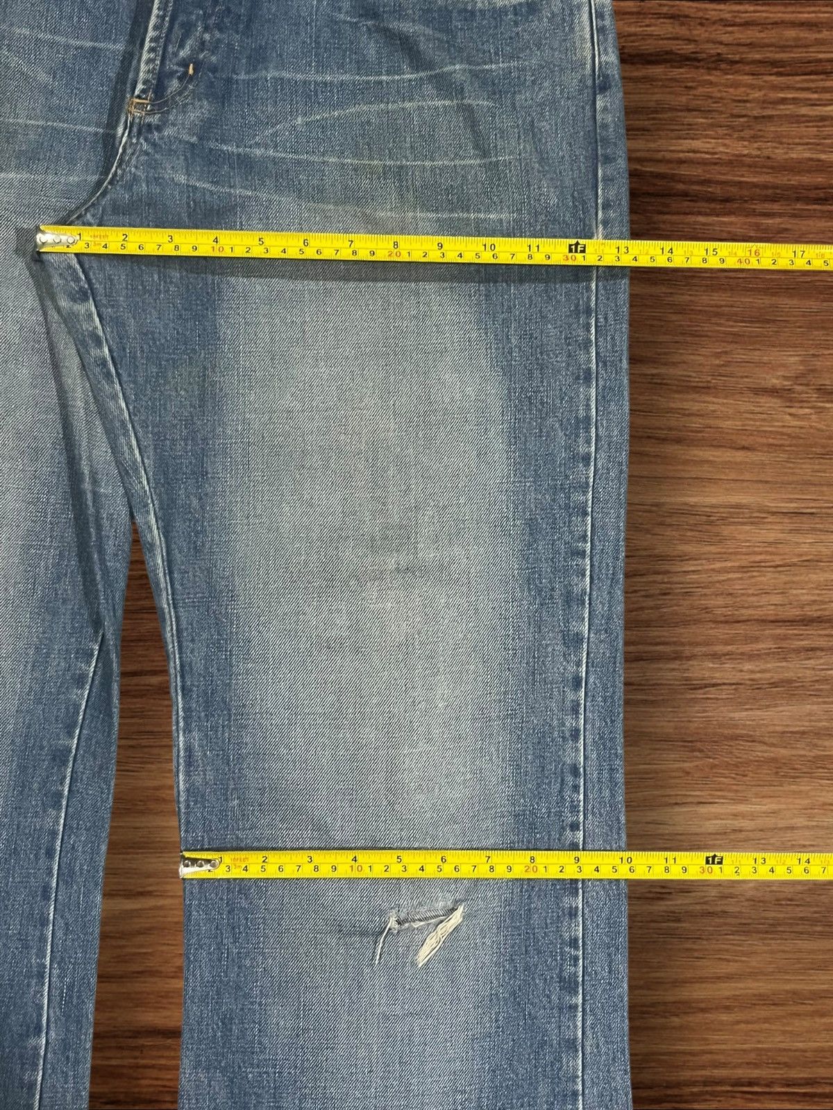 Diesel × Vintage ⚡️Flare⚡️Vintage Diesel “D” Button Fly Blue Washed Jeans Size US 32 / EU 48 - 16 Thumbnail