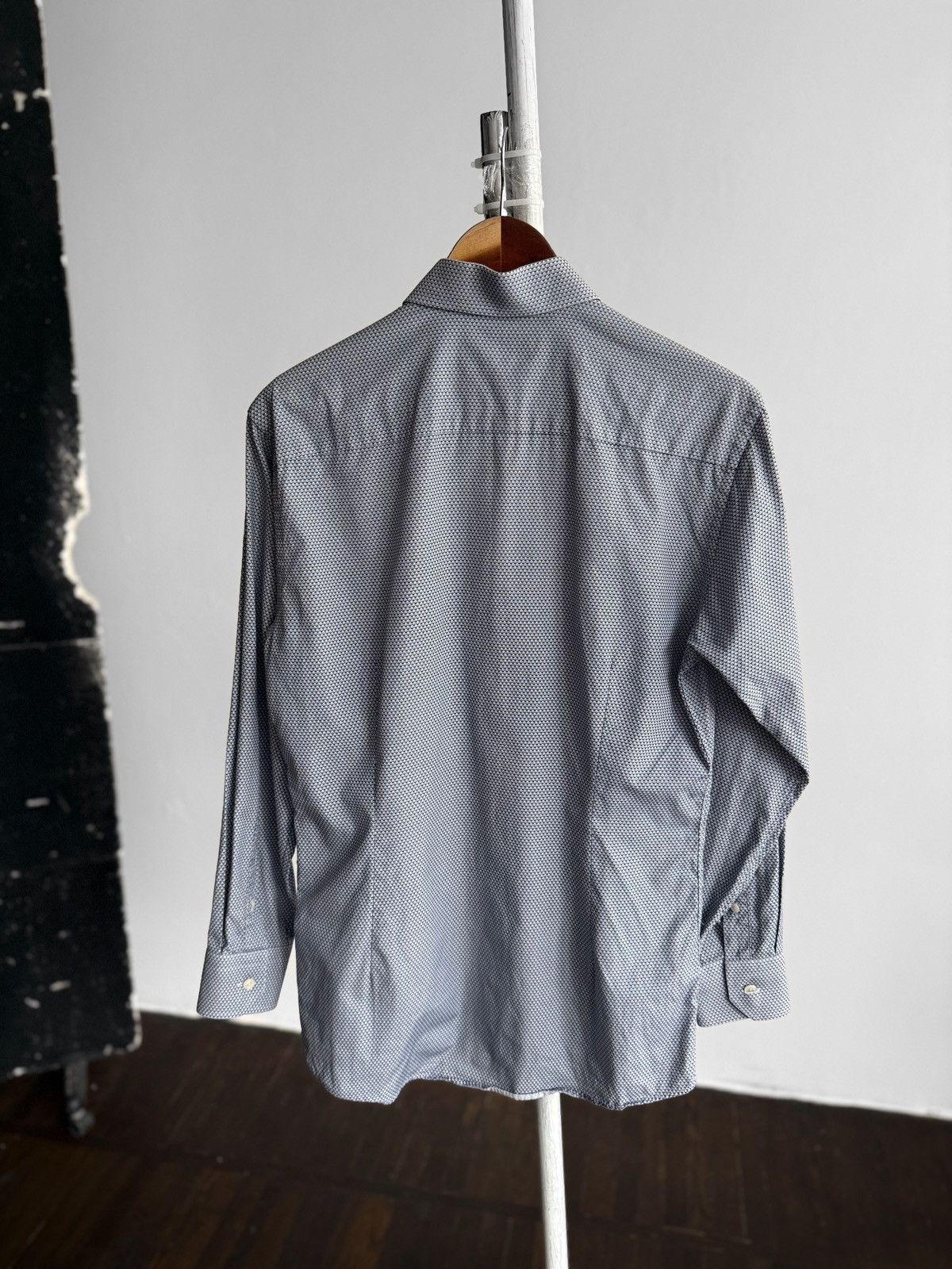 Eton Eton Blue White Geometric Print Long Sleeve Button Shirt Size US M / EU 48-50 / 2 - 2 Thumbnail