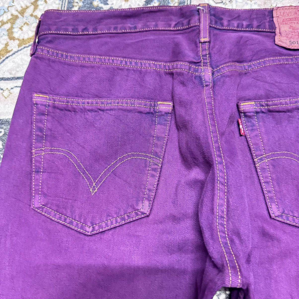 Levi's Vintage Levis 501 Dusty Purple Dyed Jeans Size US 33 - 11 Thumbnail