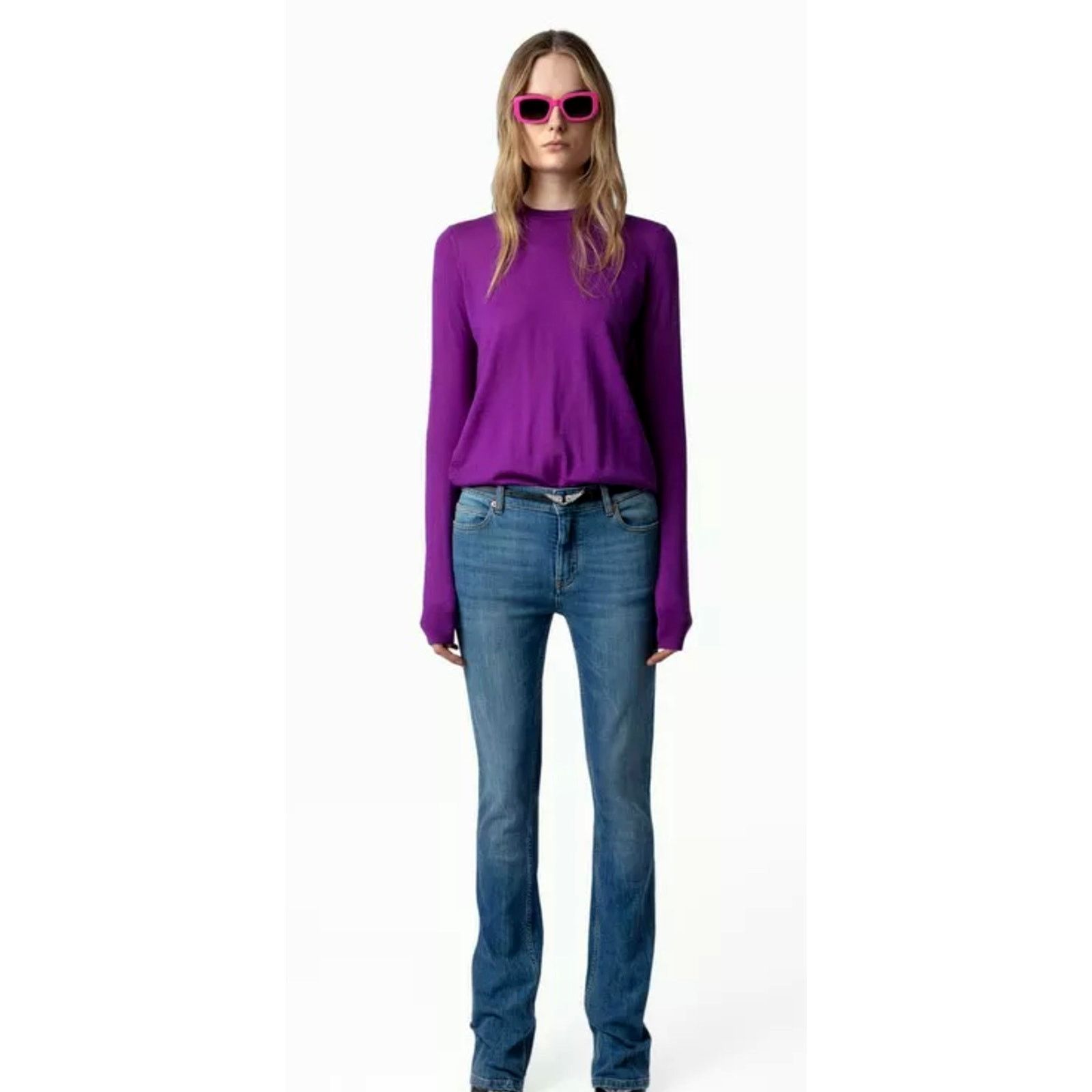 Zadig & Voltaire Zadig & Voltaire Emma We Goa Purple Merino Wool Sweater L Size L / US 10 / IT 46 - 4 Thumbnail