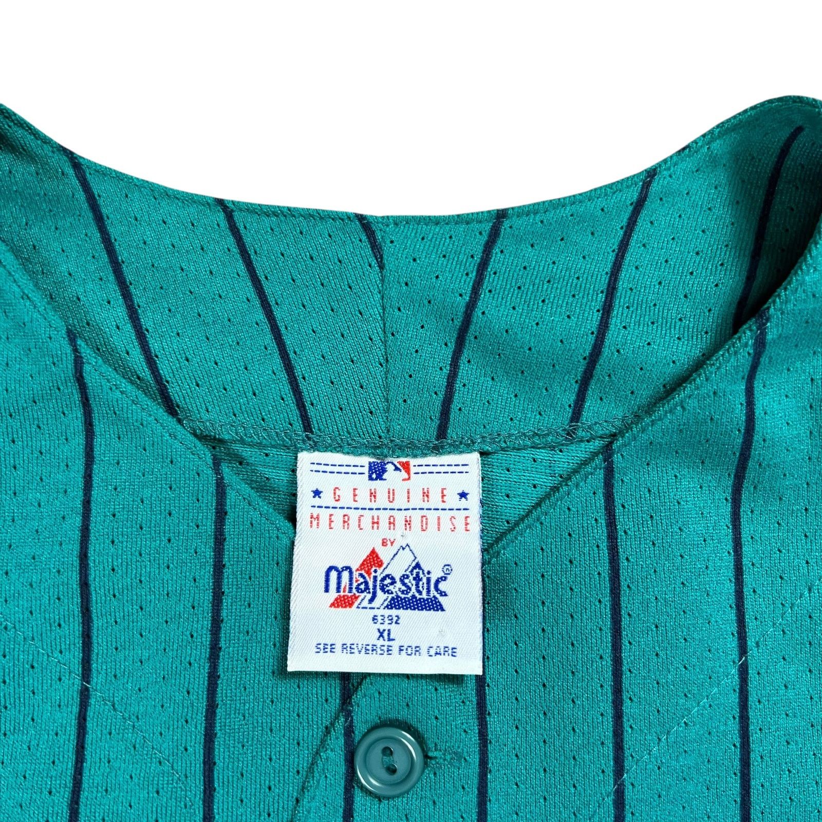 Majestic × Vintage Vintage 90s Majestic Seattle Mariners pin stripe MLB jersey Size US XL / EU 56 / 4 - 6 Thumbnail