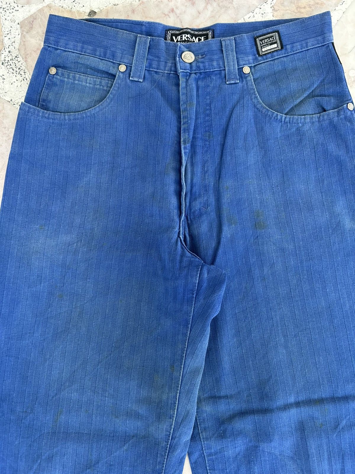 Versace Jeans Couture Versace Jeans Couture Vintage Pants Blue Stripe Size US 30 / EU 46 - 3 Thumbnail