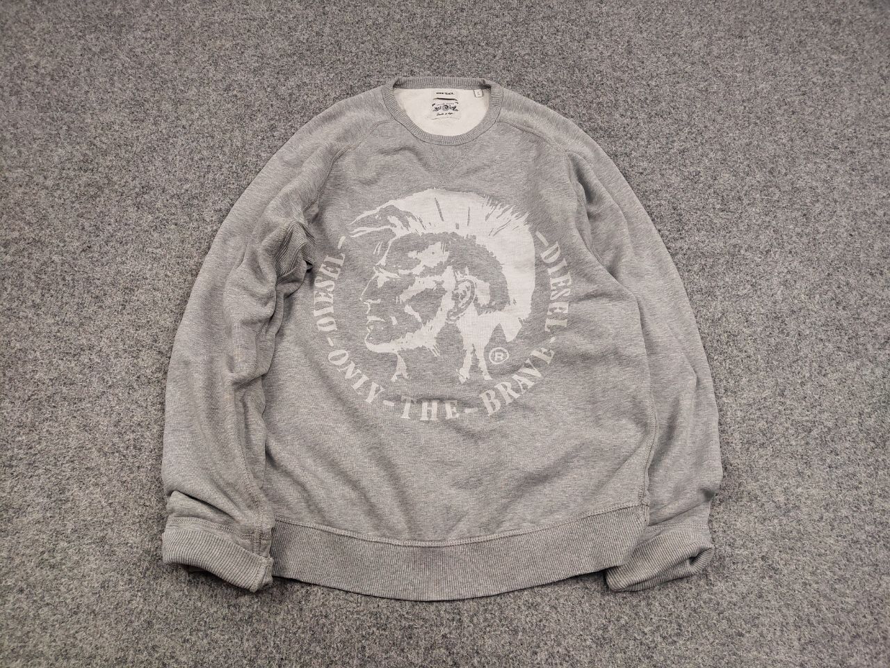 Diesel Vintage Diesel only the brave Logo Gray Sweatshirt Y2K Style Size US L / EU 52-54 / 3 - 2 Thumbnail