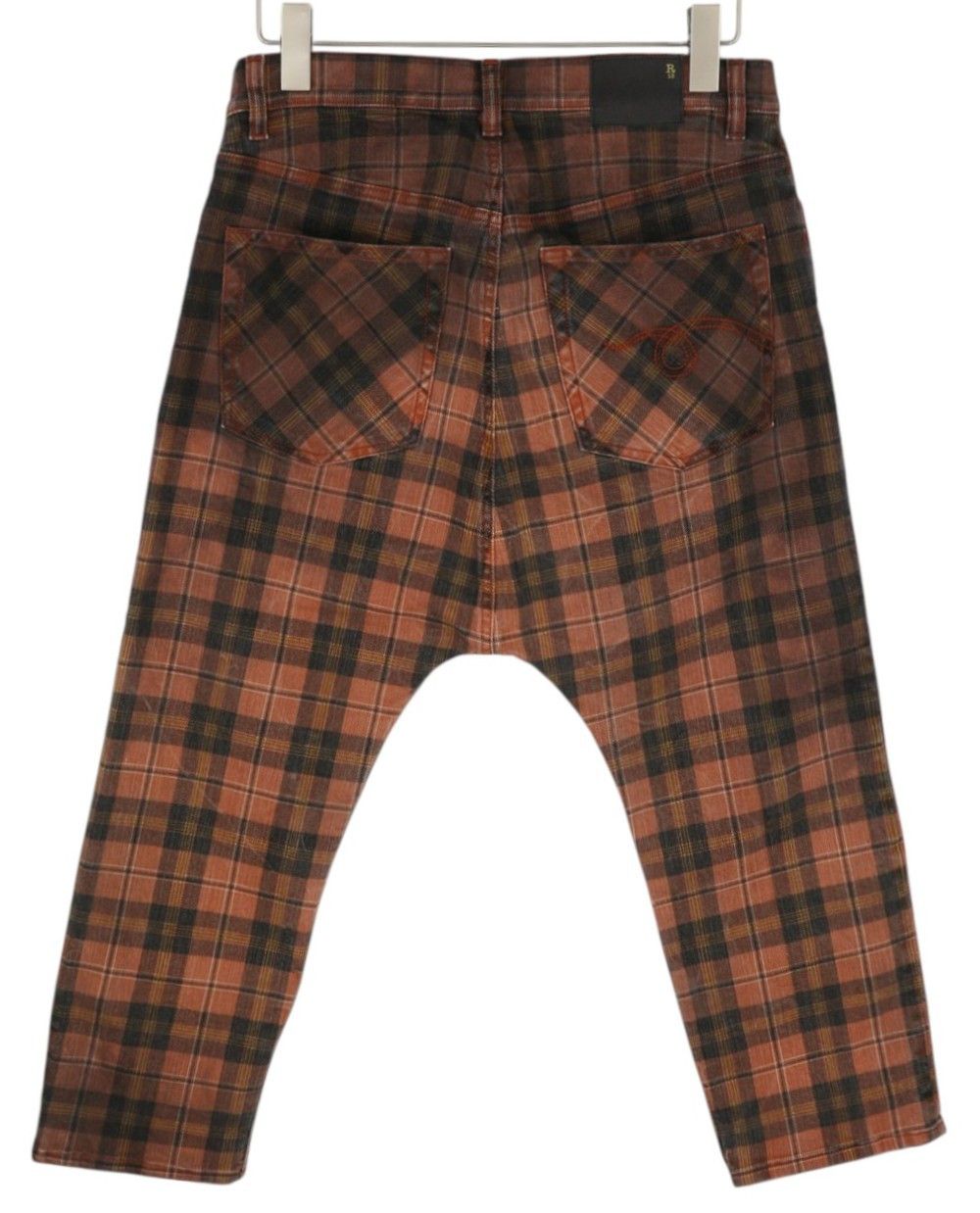 R13 TAILORED DROP 27 Ash Red Plaid Ankle Crop Relaxed 85770 Size 27" / US 4 / IT 40 - 2 Thumbnail