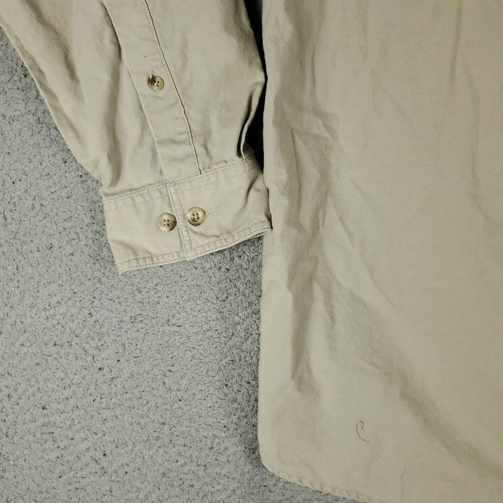 Vintage Columbia Shirt Mens Large Beige Cotton Button-Up Long Sleeve Casual Business Wearable Size US L / EU 52-54 / 3 - 3 Thumbnail