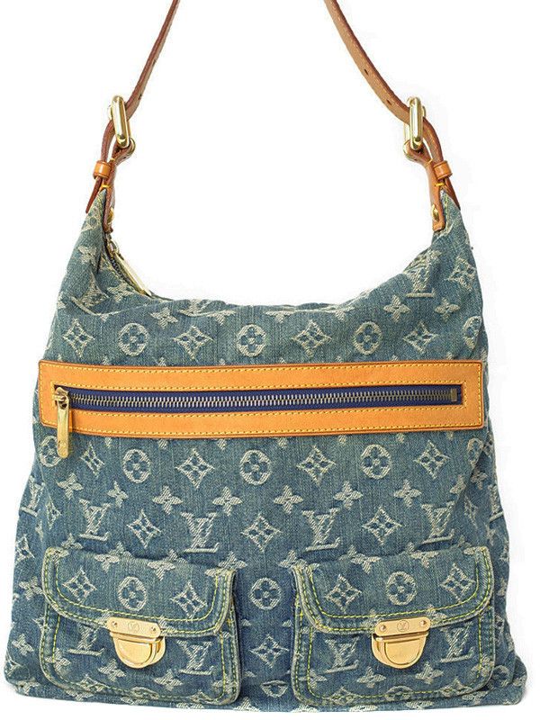 Louis Vuitton Monogram Denim Baggy GM 2way Bag Blue