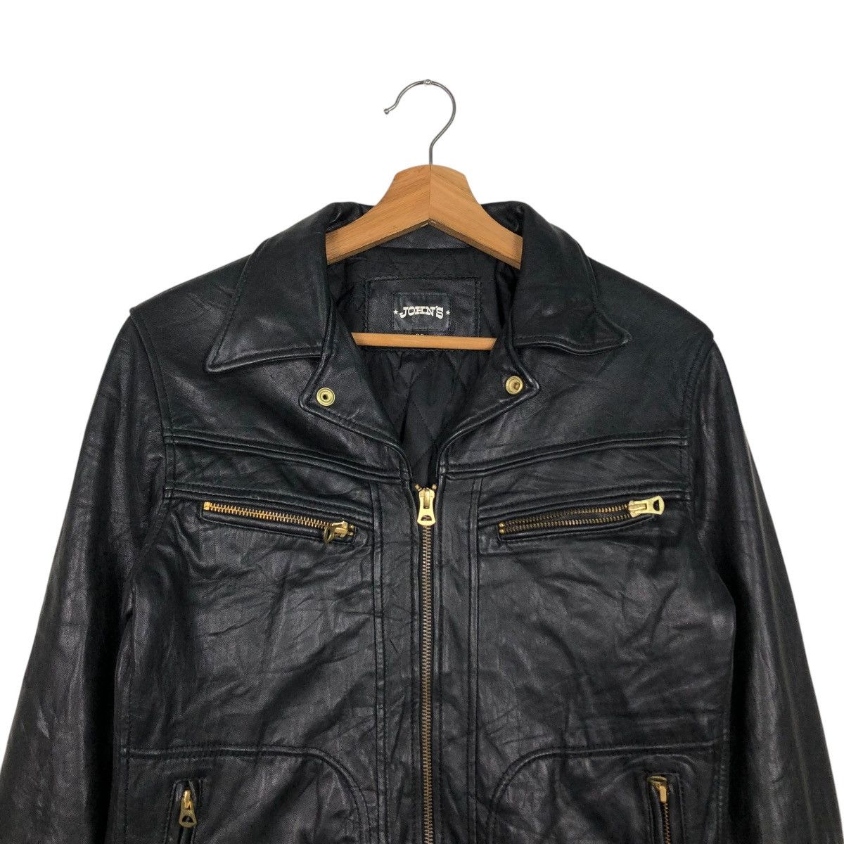 Japanese Brand 🔥VINTAGE BIKER LEATHER JACKET JOHN’S JAPAN ISSEY MIYAKE Size US M / EU 48-50 / 2 - 5 Thumbnail