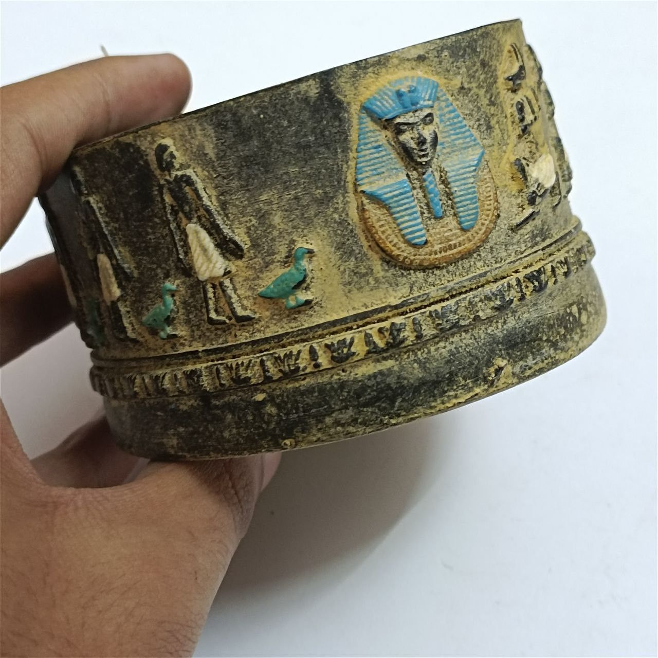 Vintage Vintage Egyptian jewelry box – Pharaonic antique sculpture Size ONE SIZE - 2 Thumbnail
