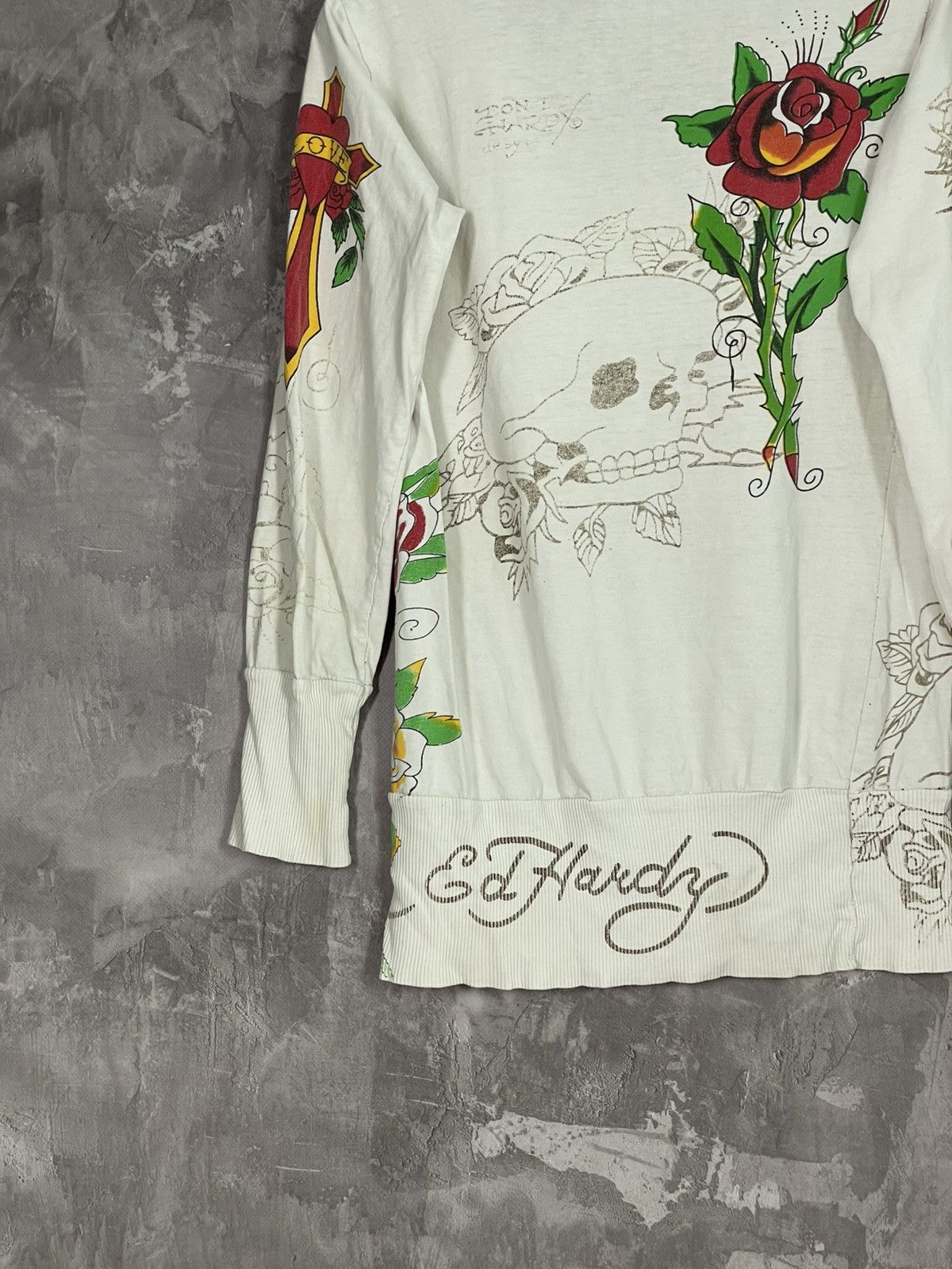 Christian Audigier × Ed Hardy Ed Hardy by Christian Audigier Long Sleeve Y2K Distressed Size L / US 10 / IT 46 - 10 Thumbnail