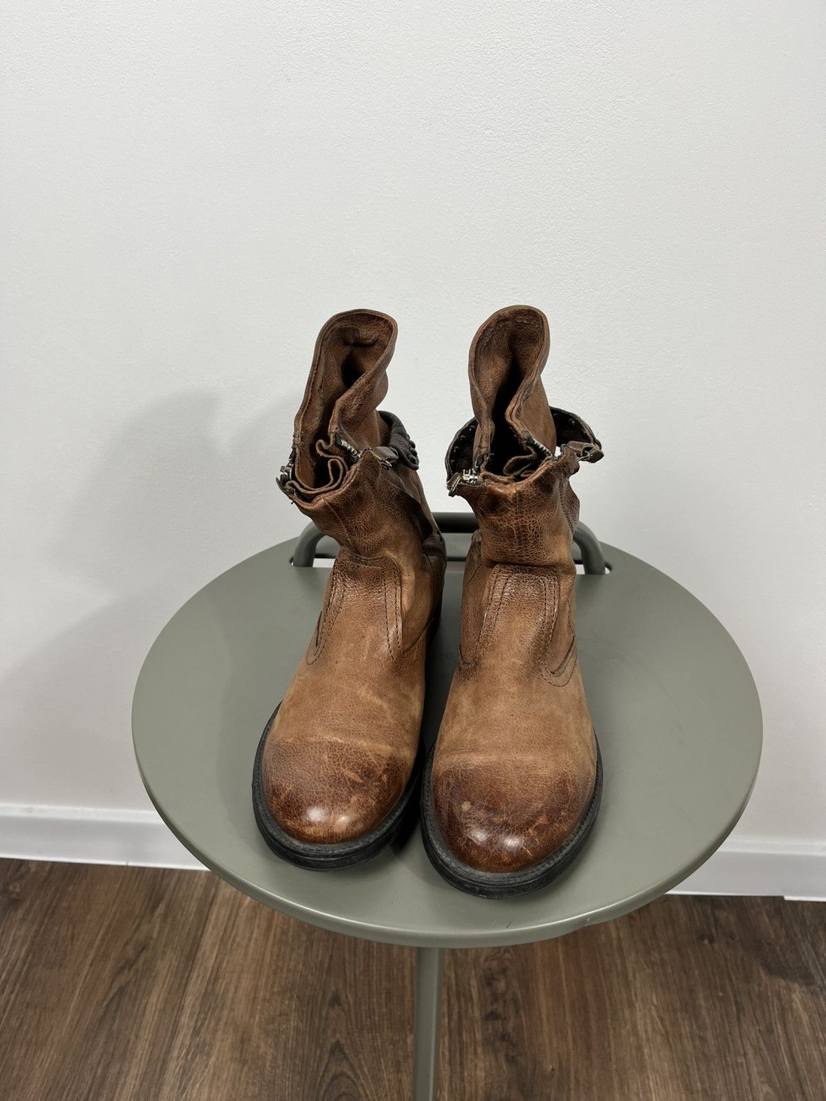 Other Avant-Garde Brown Leather Boots With Double Zip And Straps Size US 6 / IT 36 - 6 Thumbnail