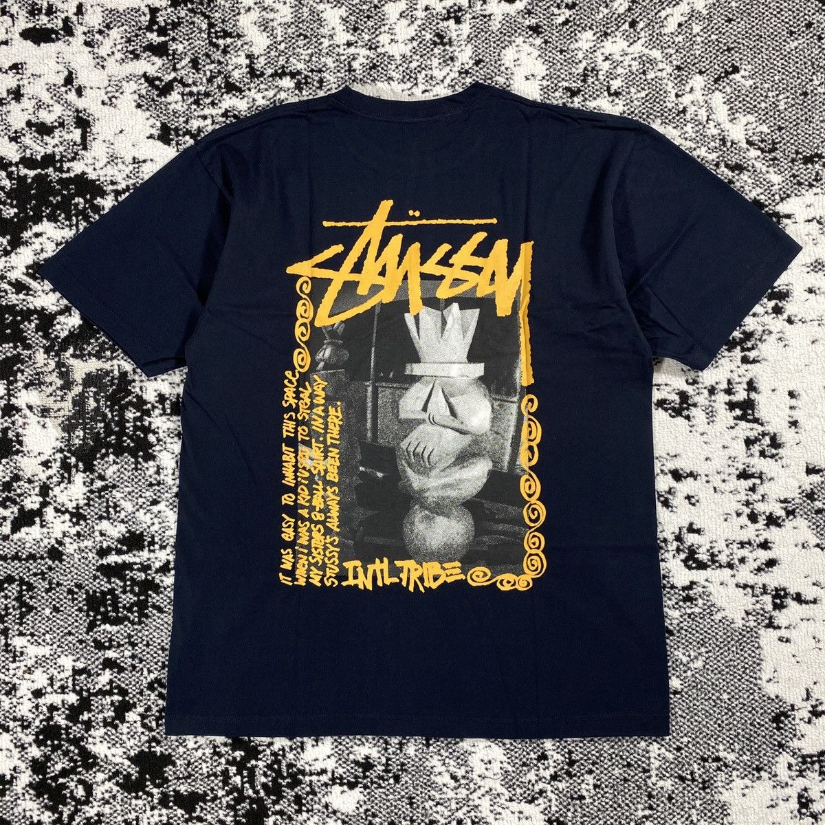 image of Stussy Tiki Tee In Navy - Xl, Men's